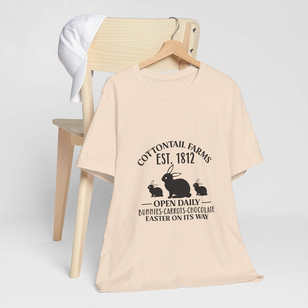 Easter Bunny Farm T-Shirt — "Cottontail Farms Est. 1812" Vintage Easter Tee
