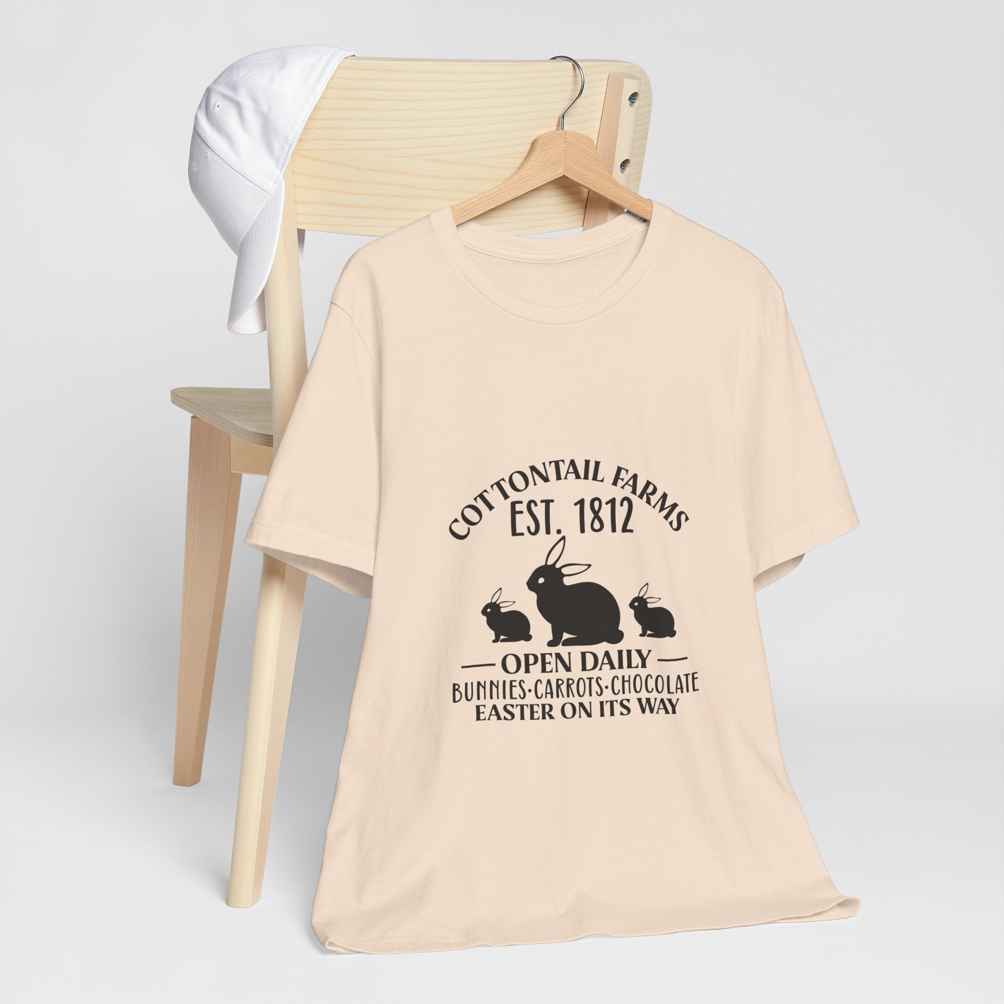 Easter Bunny Farm T-Shirt — "Cottontail Farms Est. 1812" Vintage Easter Tee