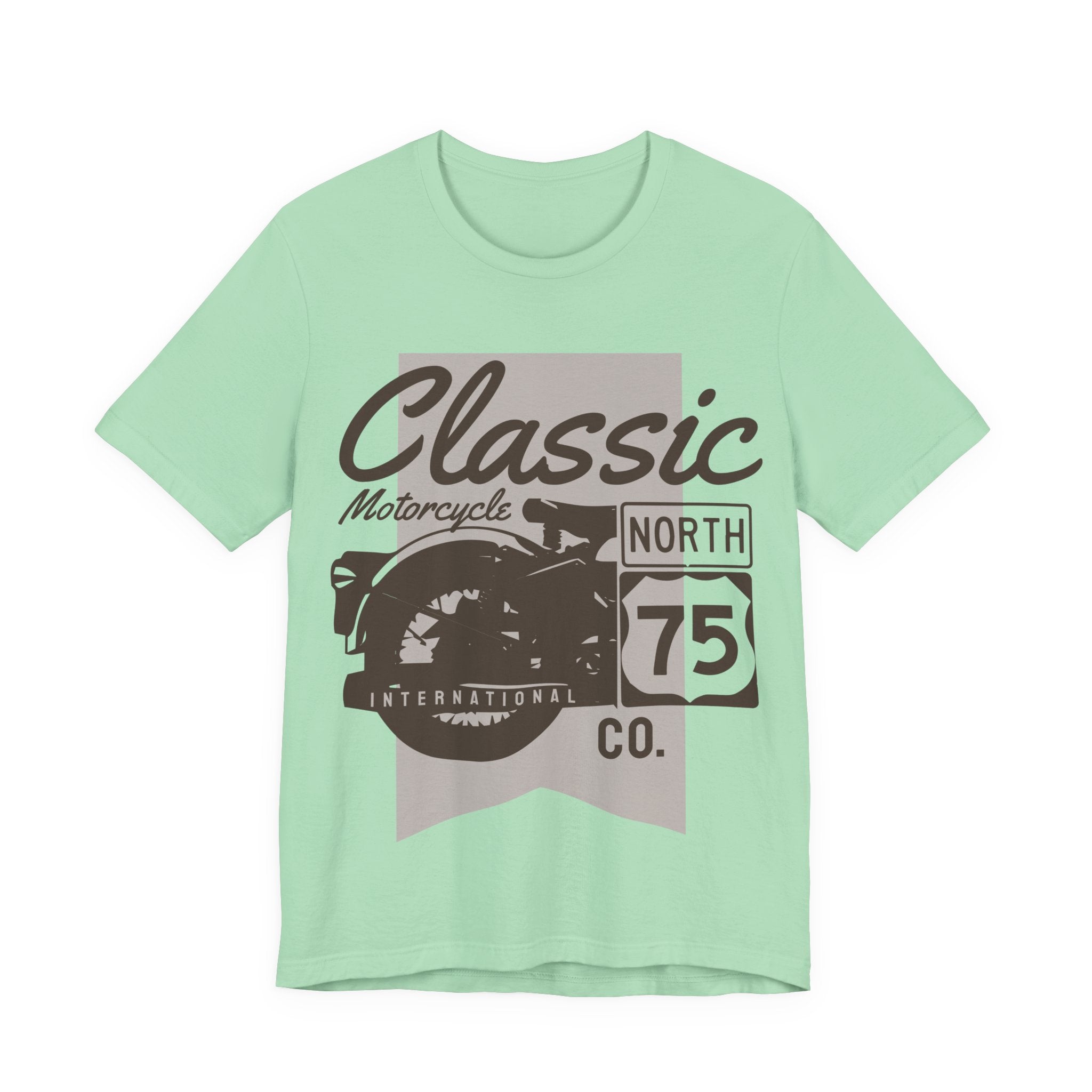Classic Motorcycle North 75 Tee — Vintage Biker Graphic T-Shirt