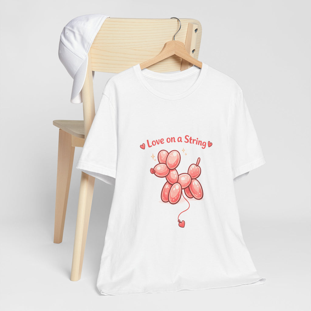 T-Shirt — "Love on a String" Pink Balloon Dog Valentine Tee