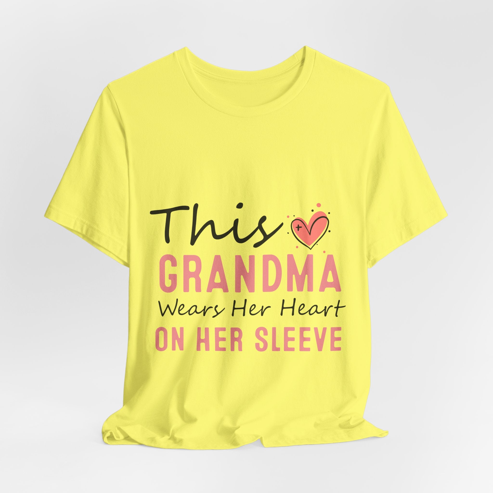 Grandma Heart On Her Sleeve T-Shirt — "This Grandma Wears Her Heart On Her Sleeve" Mother's Day Gift