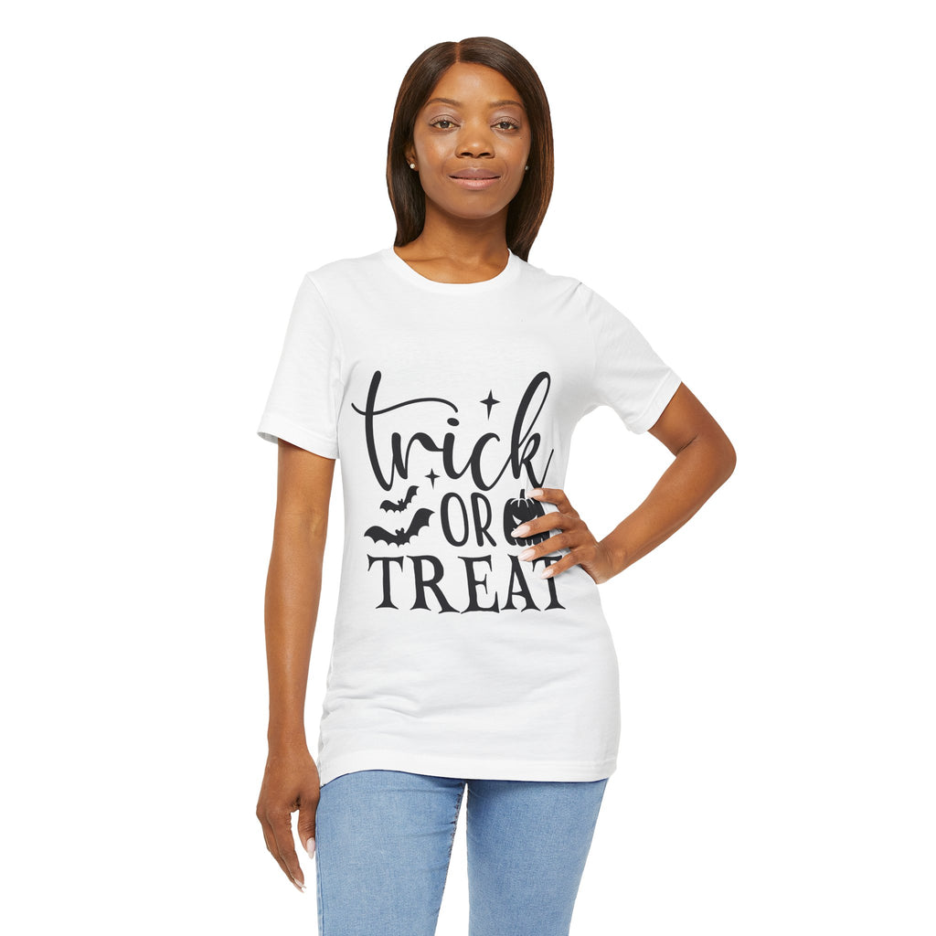 Trick or Treat Halloween T-Shirt — Pumpkin & Bats Spooky Tee
