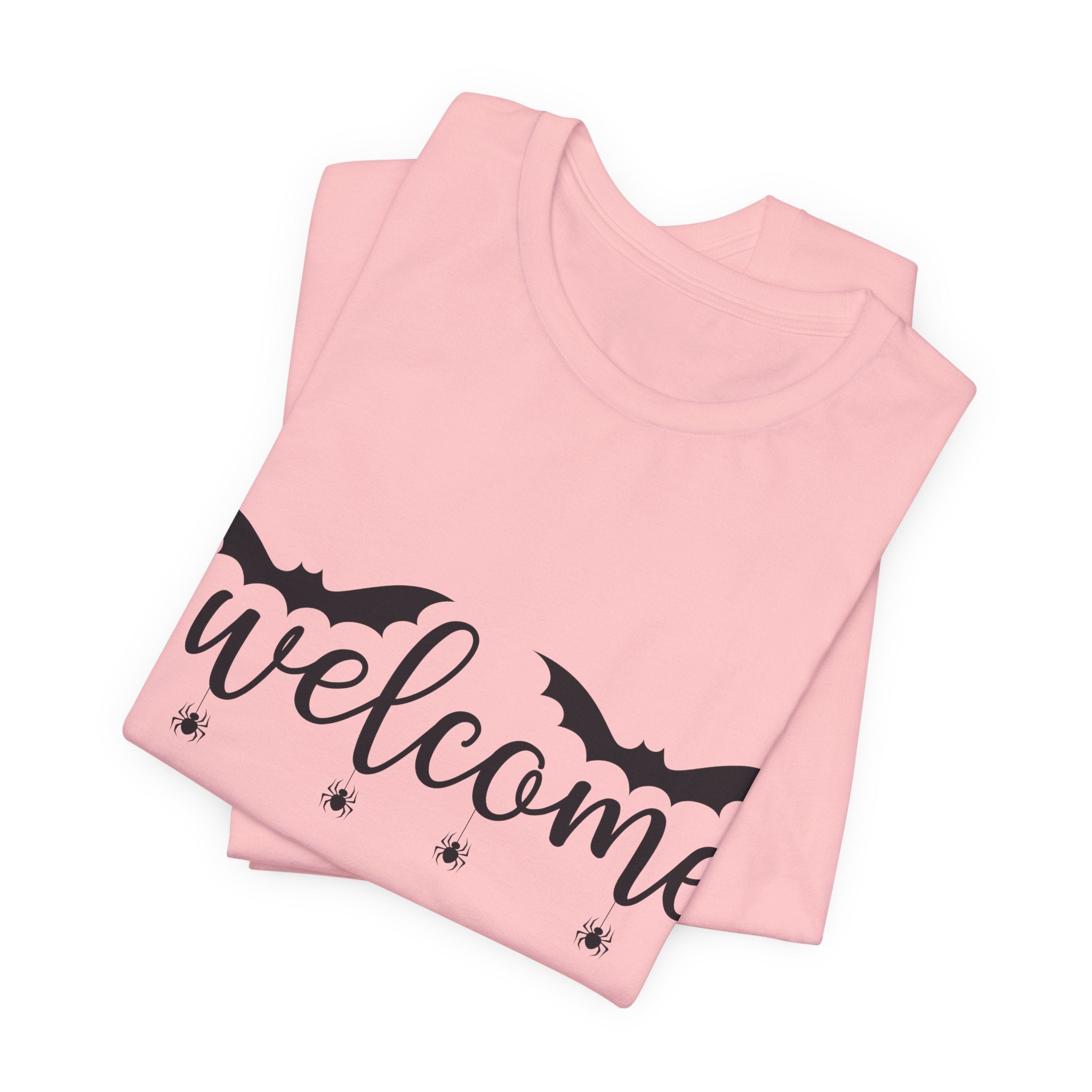 Welcome HalloQueen T‑Shirt — Halloween Bat Graphic Tee