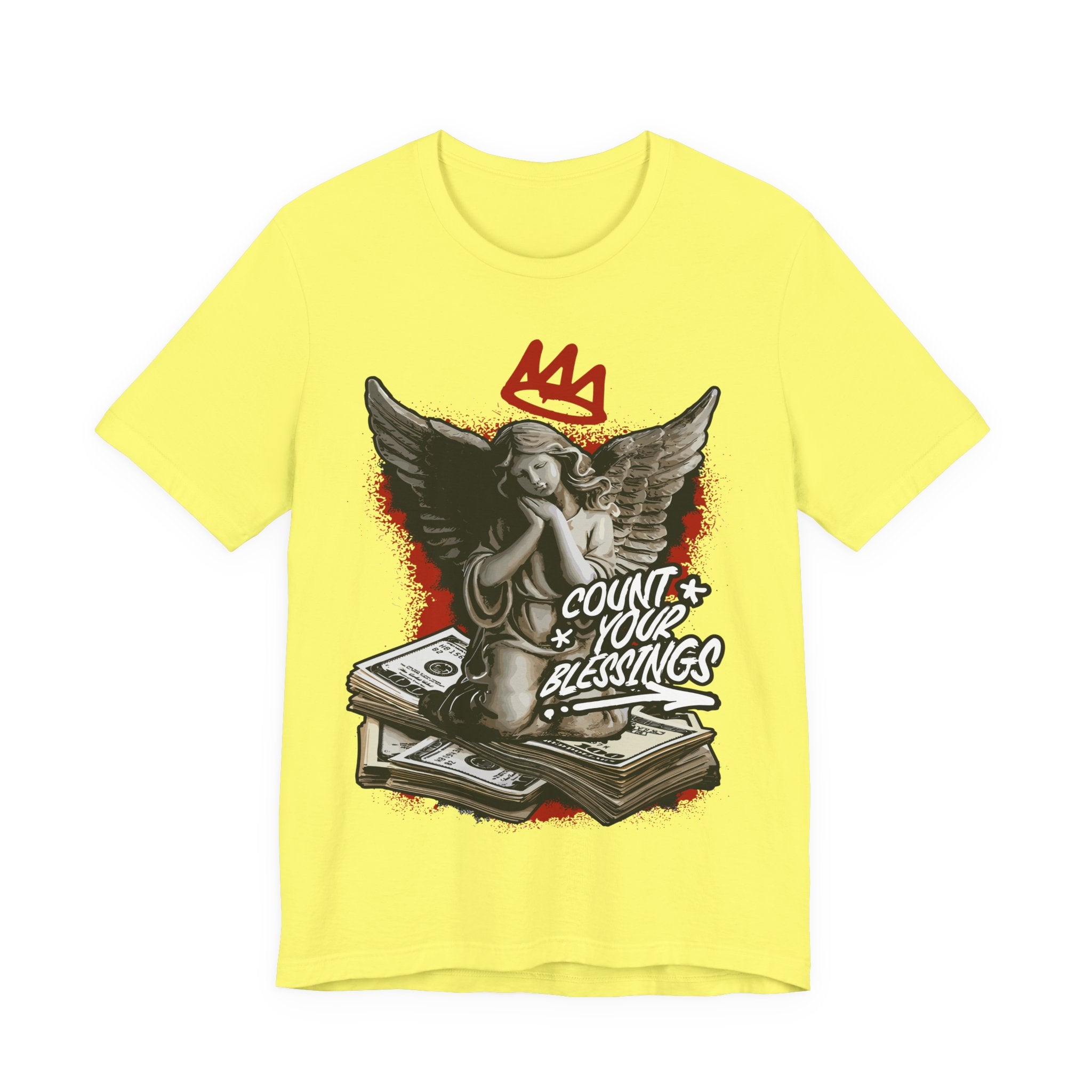 Count Your Blessings T‑Shirt — Angel Statue Graphic Tee