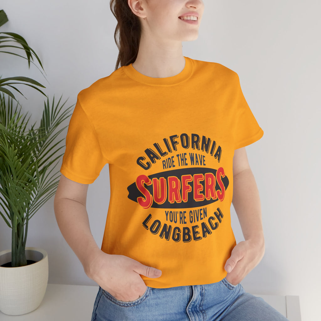 California Surfers Long Beach Tee — "Ride the Wave" Short Sleeve Shirt