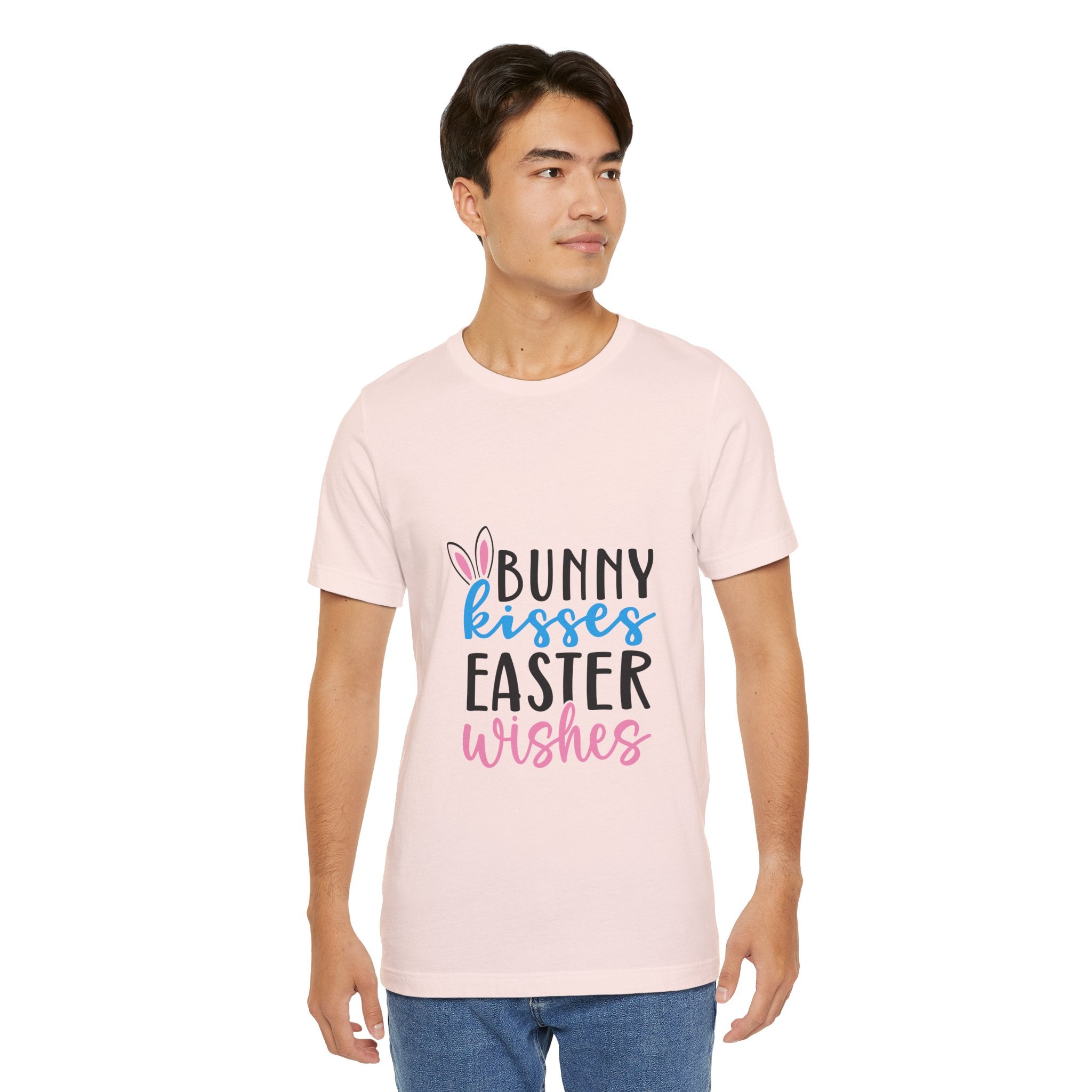 Easter Tee — "Bunny Kisses, Easter Wishes" Graphic Shirt