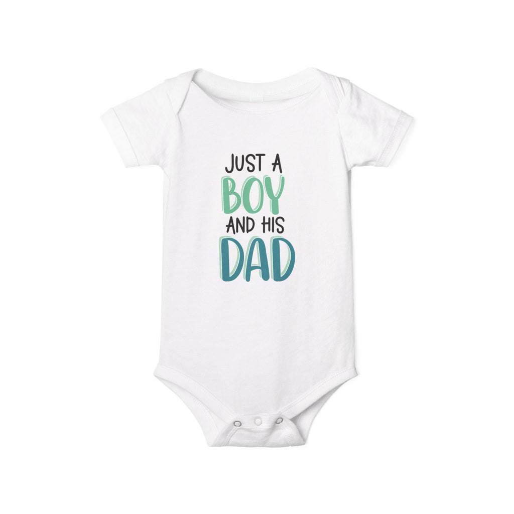 Just a Boy and His Dad Baby Bodysuit - Newborn Infant One-Piece Gift for Father’s Day