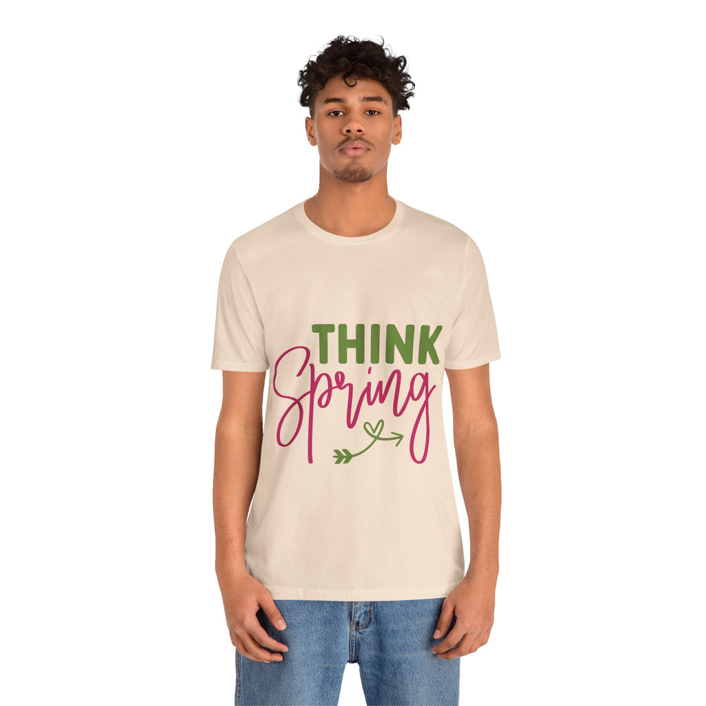 Think Spring T-Shirt — Floral Script Springtime Tee