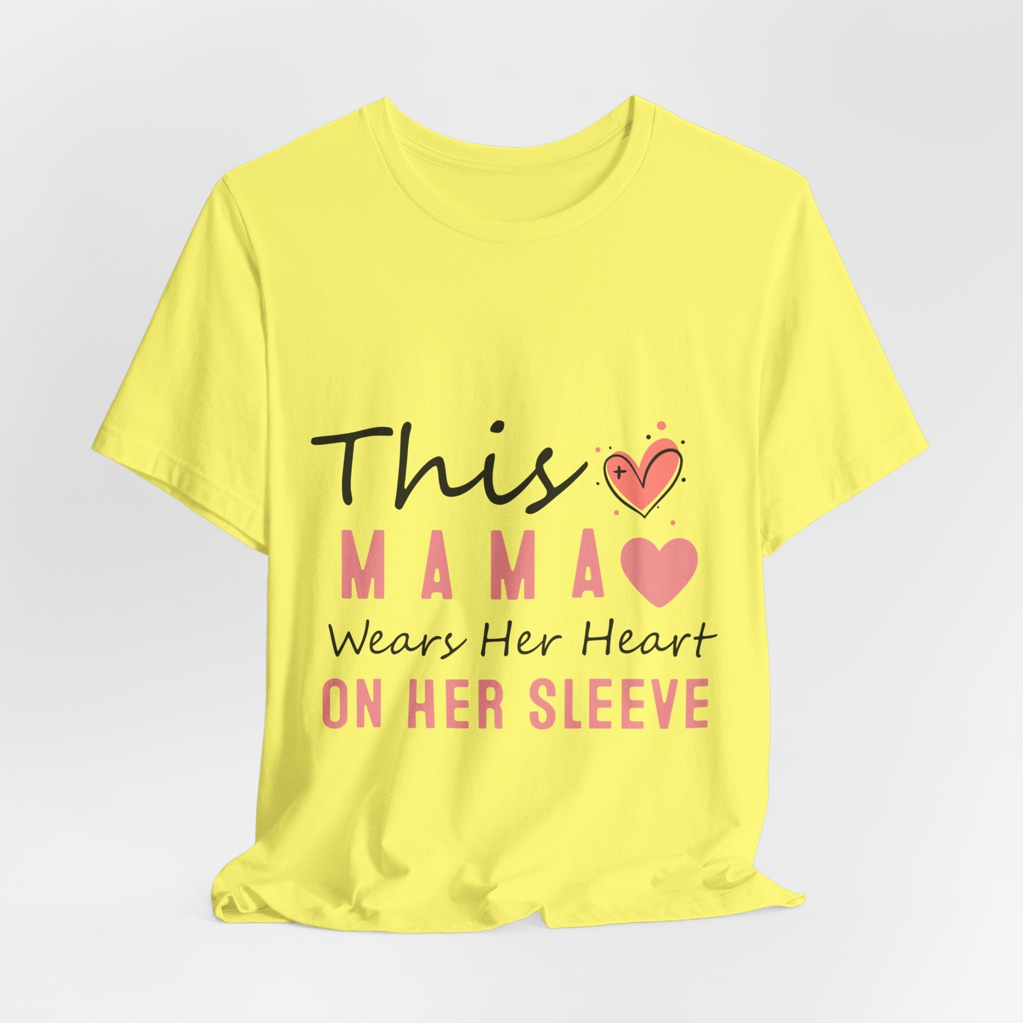This Mama Wears Her Heart On Her Sleeve T-Shirt – Mother's Day Heart Tee
