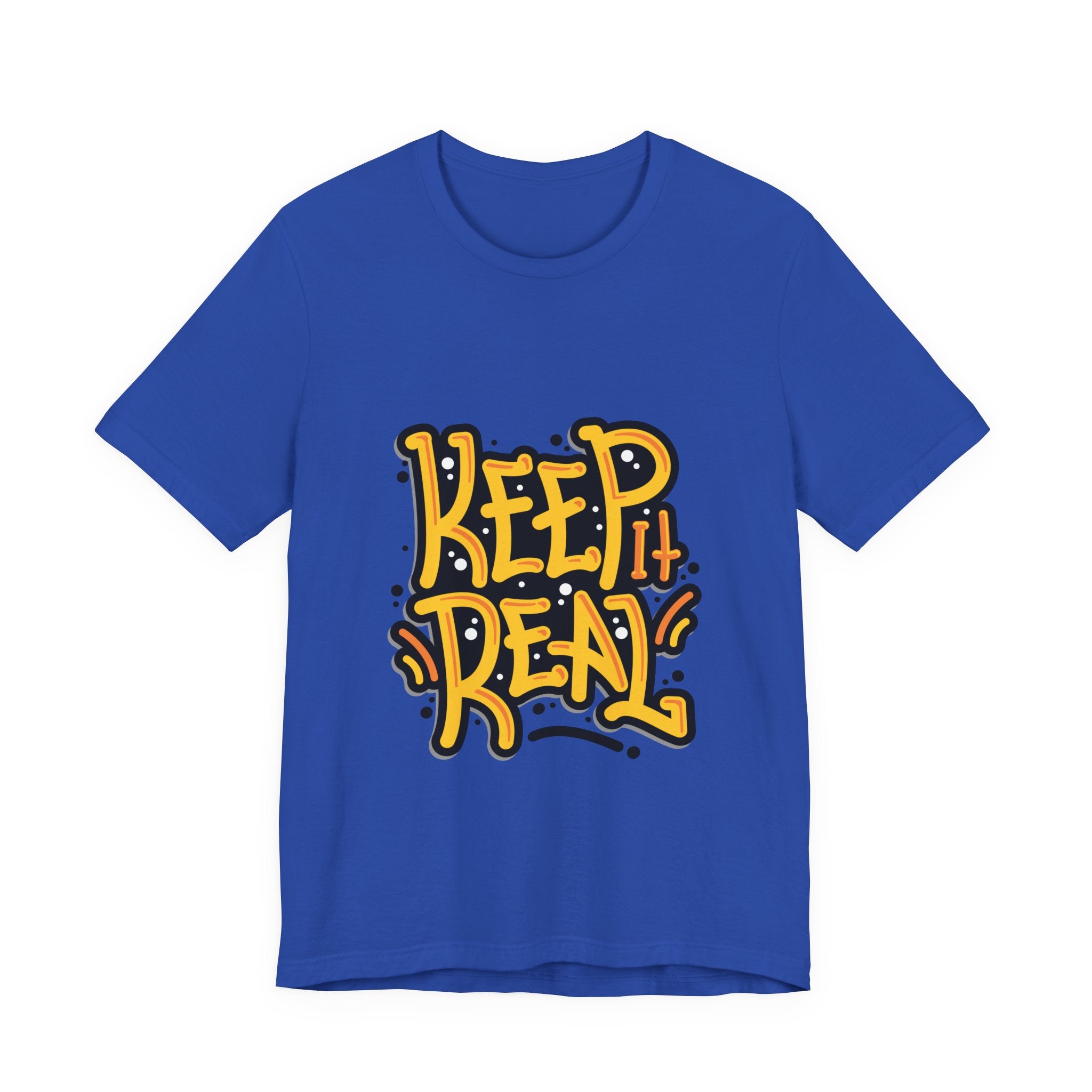 Keep It Real T-Shirt — Retro Yellow Hand-Lettered Graphic Tee