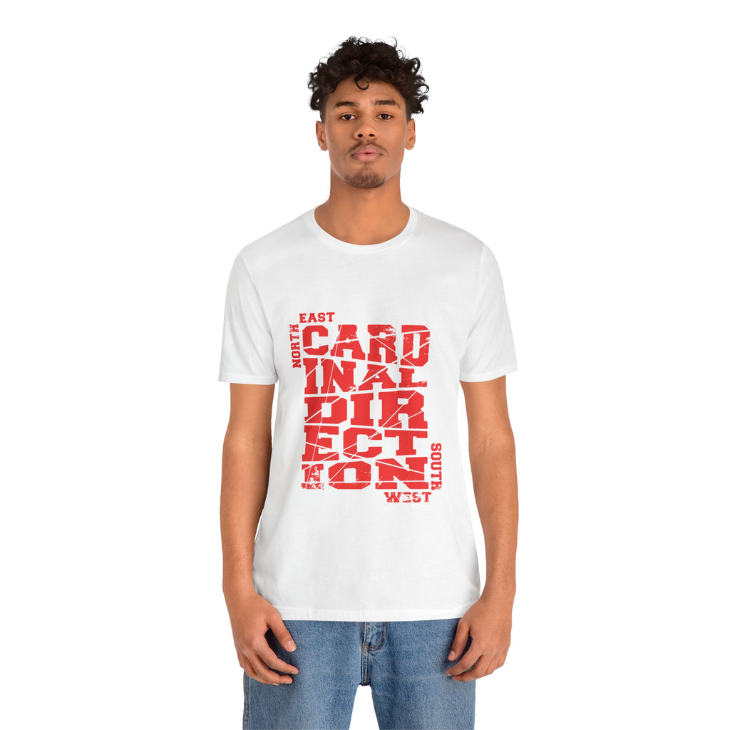 Cardinal Direction Tee — Compass Typography T‑Shirt (North East South West)
