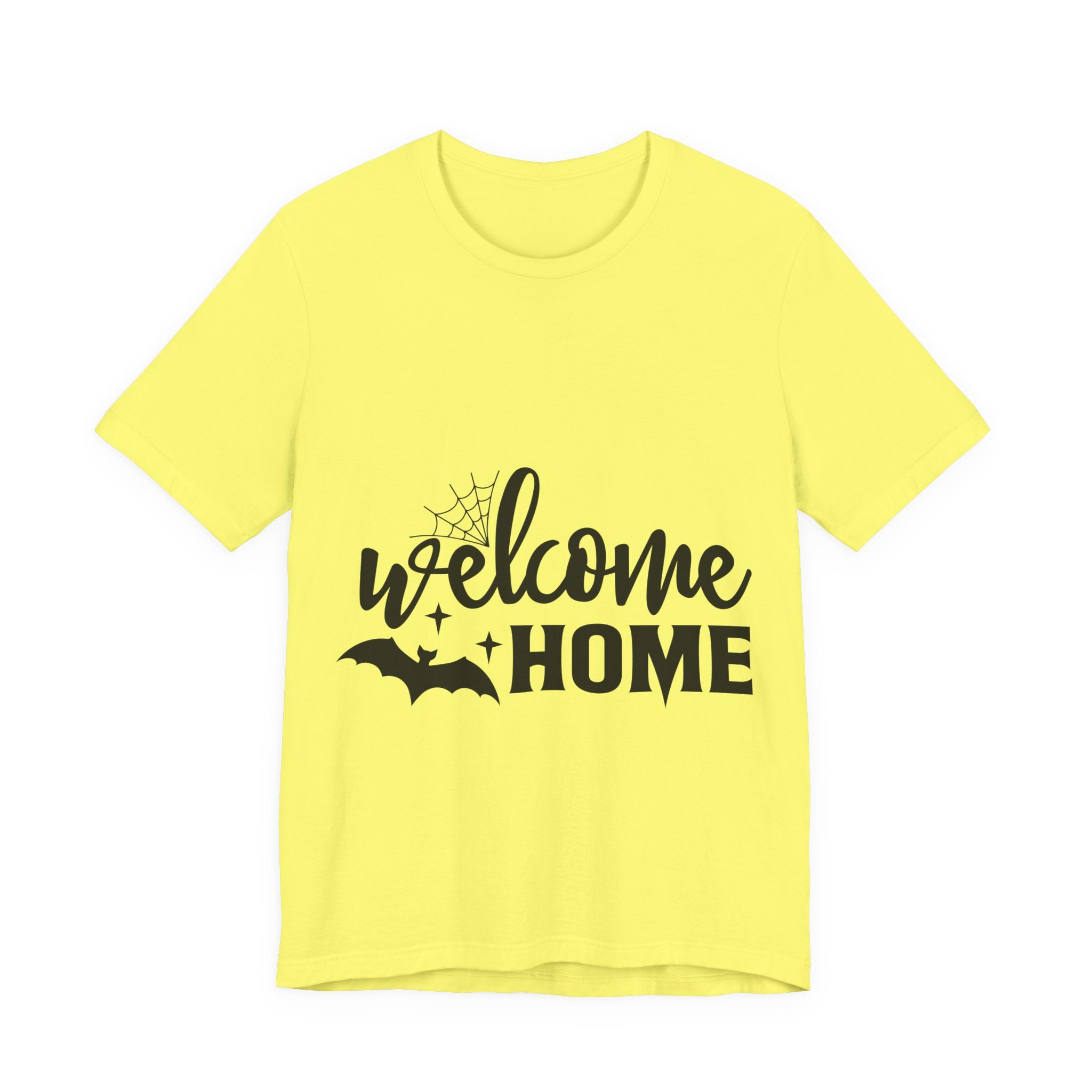 Welcome Home Halloween T-Shirt — Bat & Spiderweb Spooky Tee