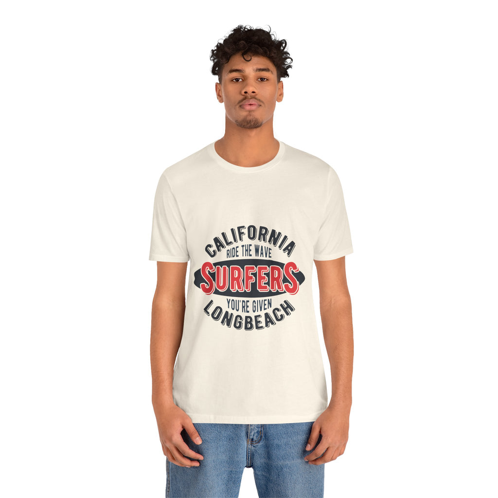 California Surfers Long Beach Tee — "Ride the Wave" Short Sleeve Shirt