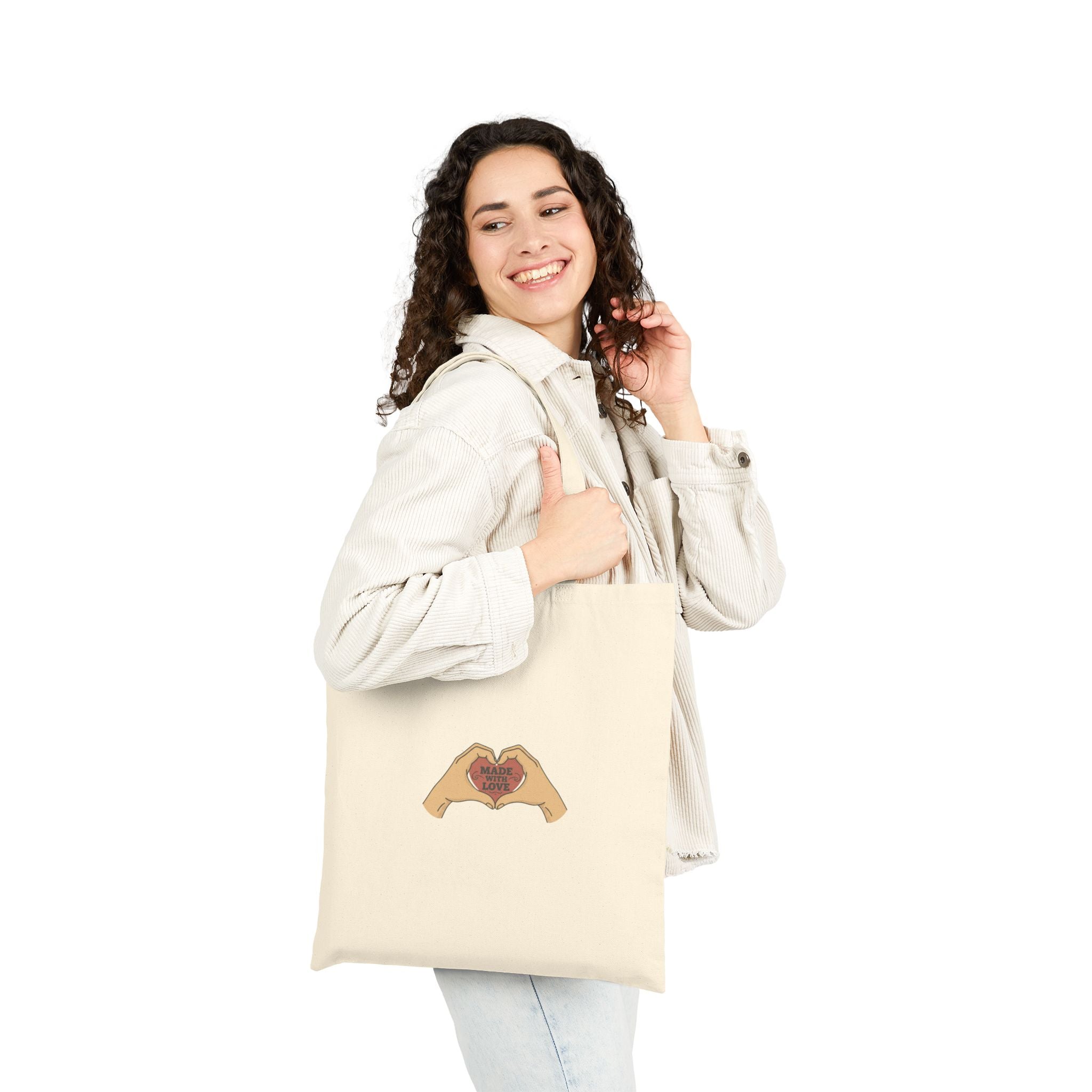 Canvas Tote Bag — Heart Hands Design Eco-Friendly Shopper