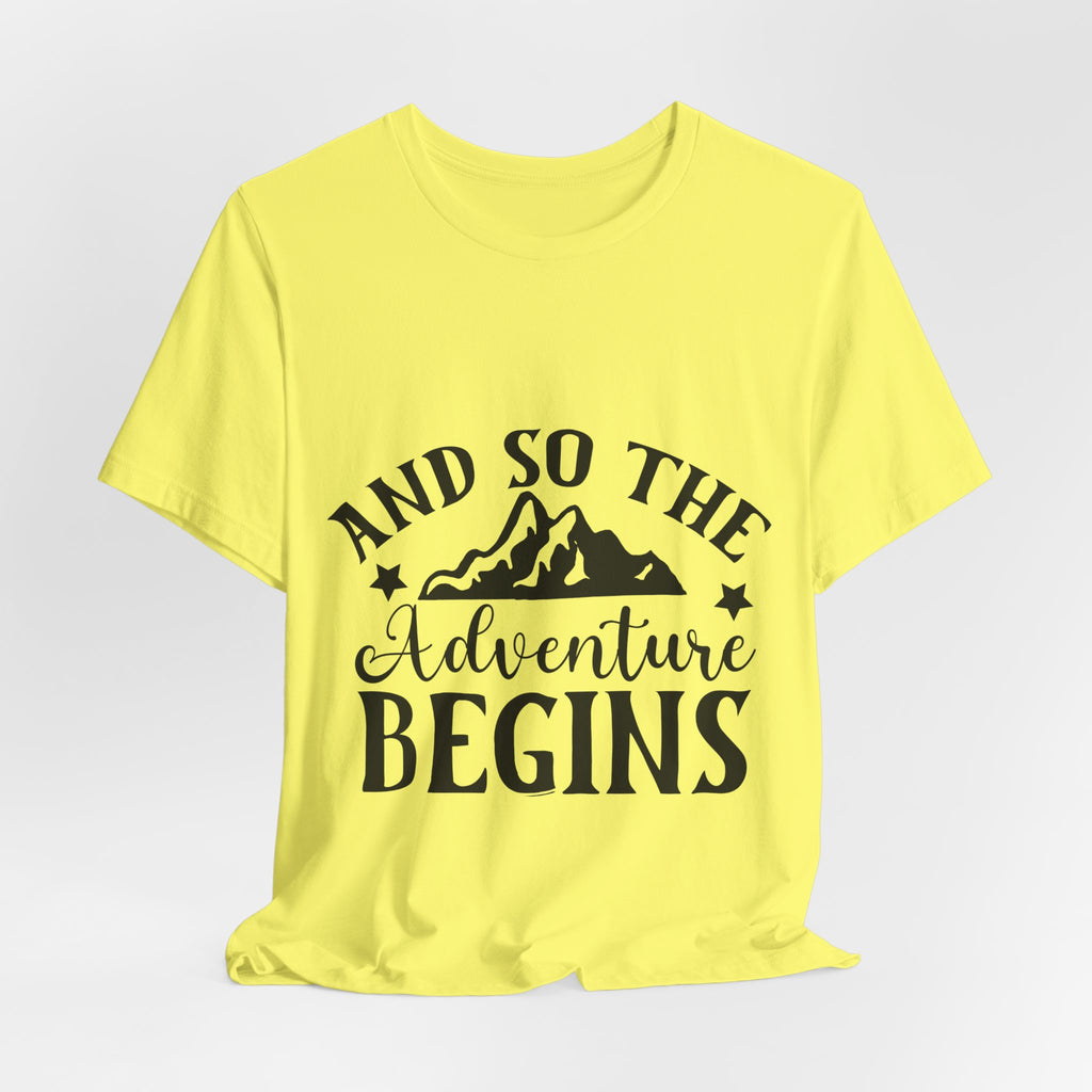 Adventure Begins T-Shirt — "And So The Adventure Begins" Mountain Tee