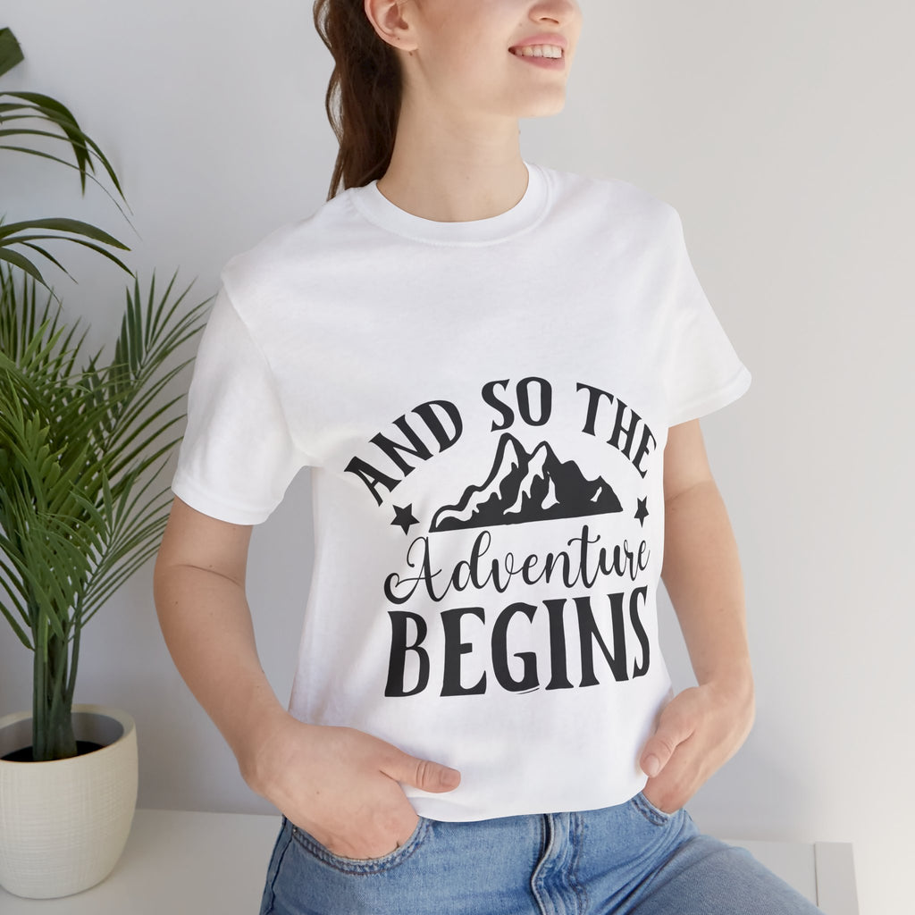 Adventure Begins T-Shirt — "And So The Adventure Begins" Mountain Tee