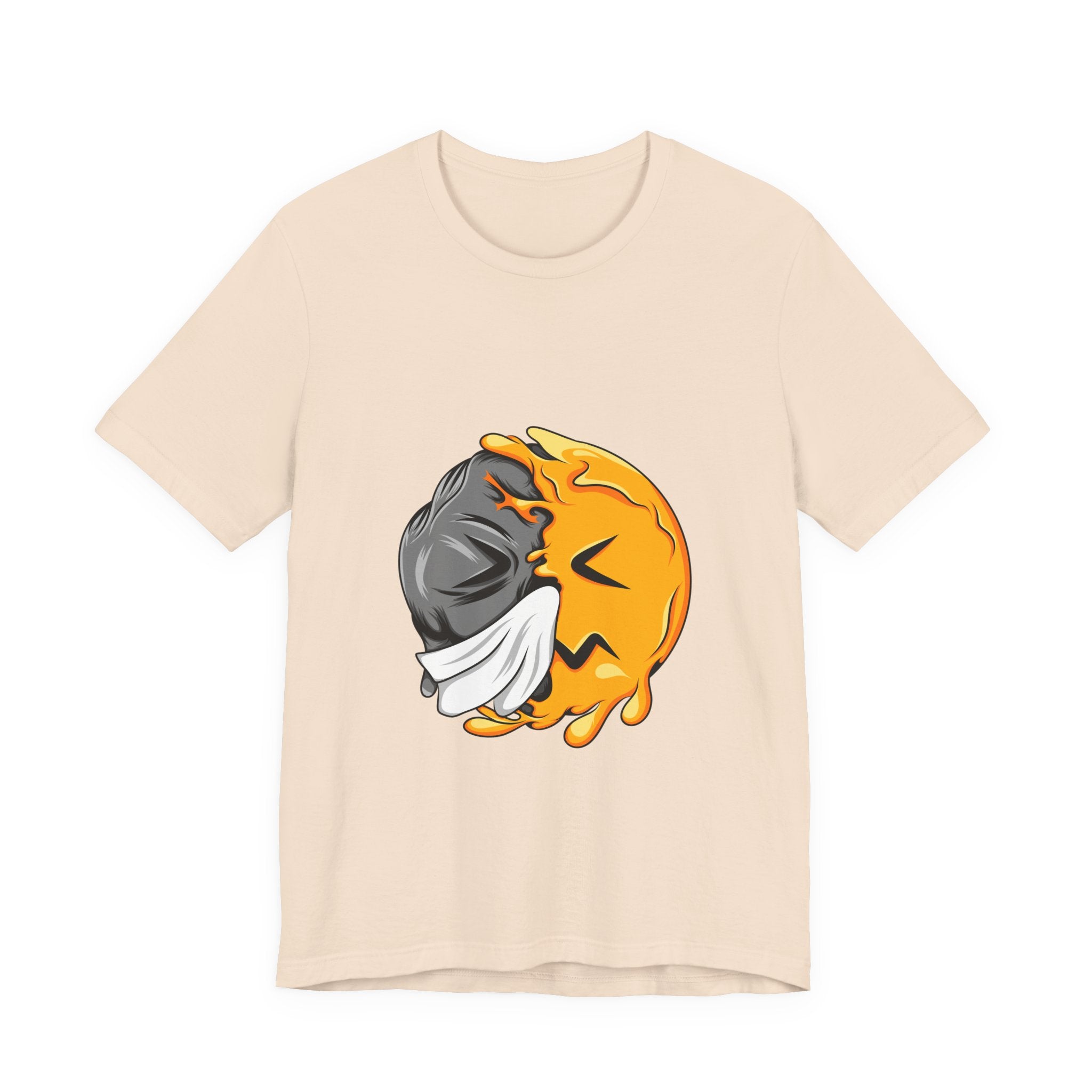 Melting Smiley Face Tee — Grunge Drip Emoji Graphic T-Shirt