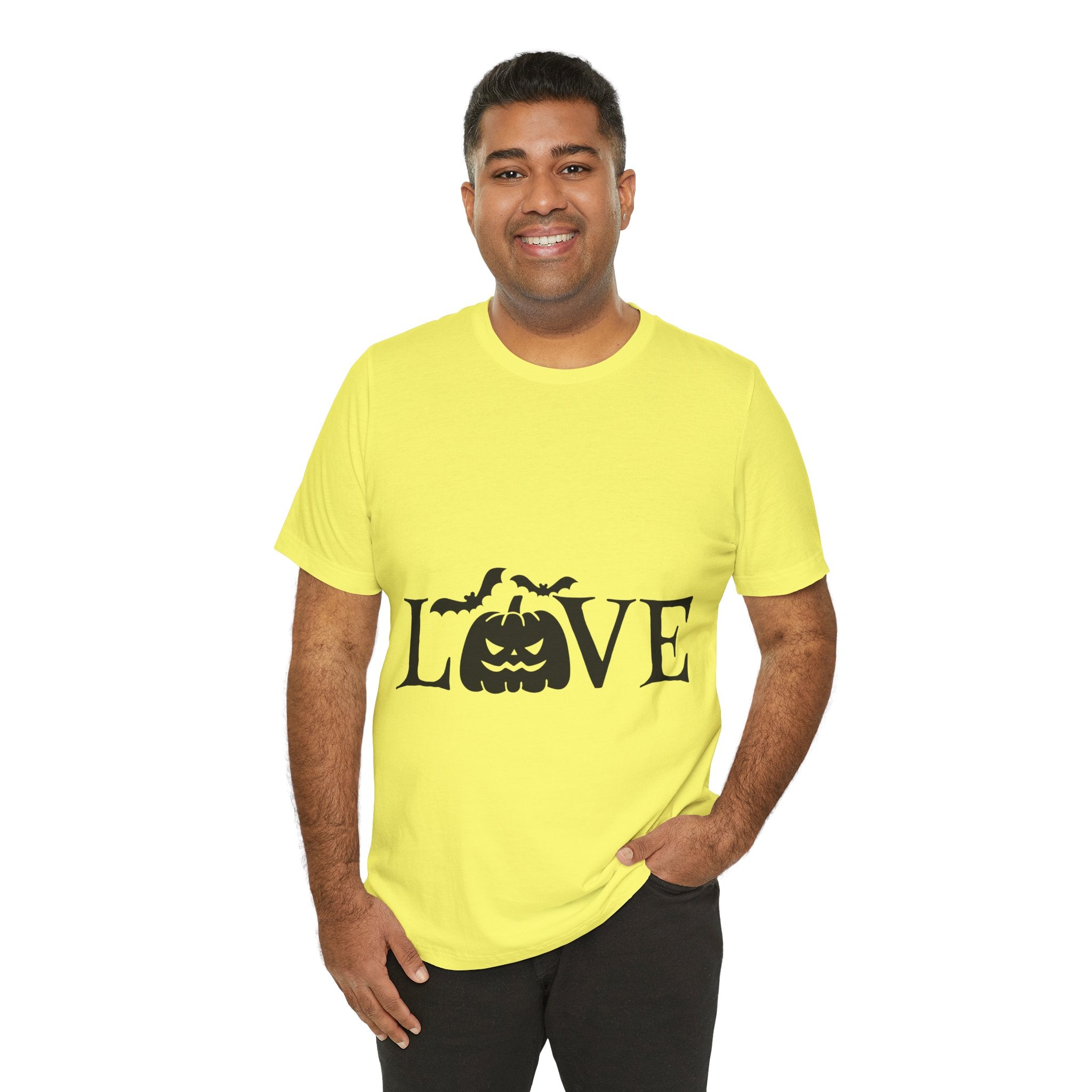Halloween Love T-Shirt - Jack-o'-Lantern & Bats Graphic Tee