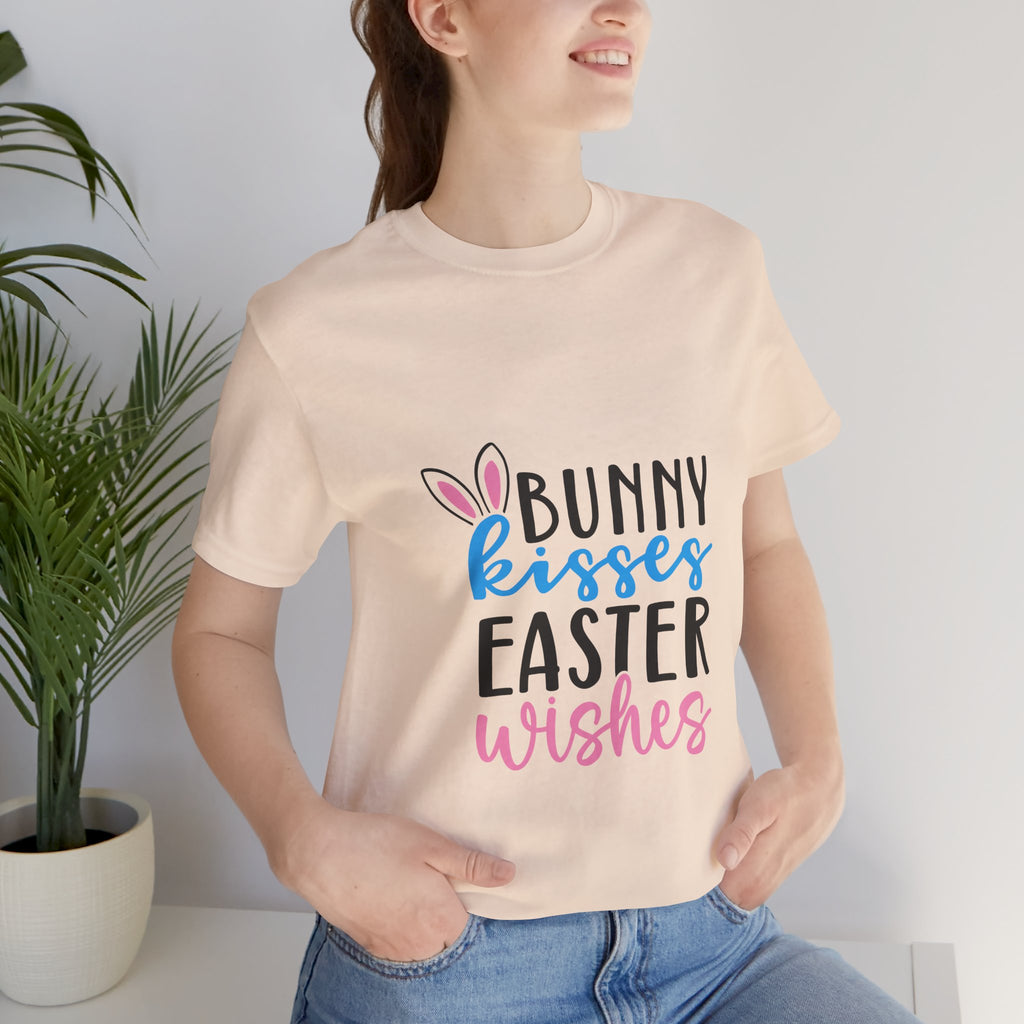 Easter Tee — "Bunny Kisses, Easter Wishes" Graphic Shirt