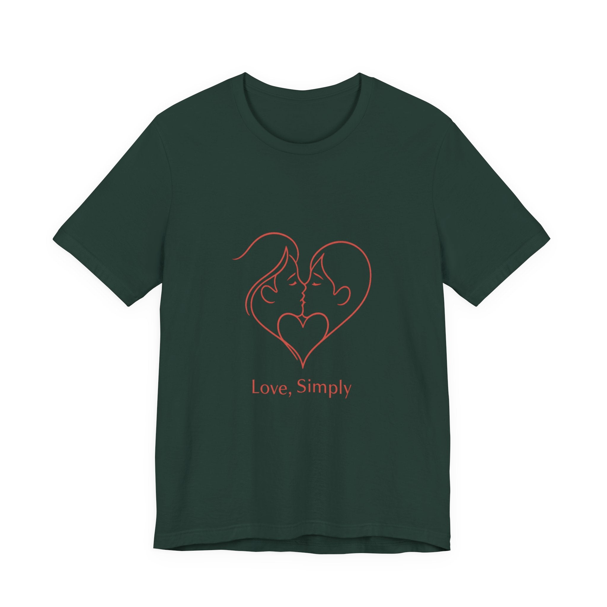 Love, Simply Tee — Minimal Couple Heart Line Art Valentine’s T-Shirt