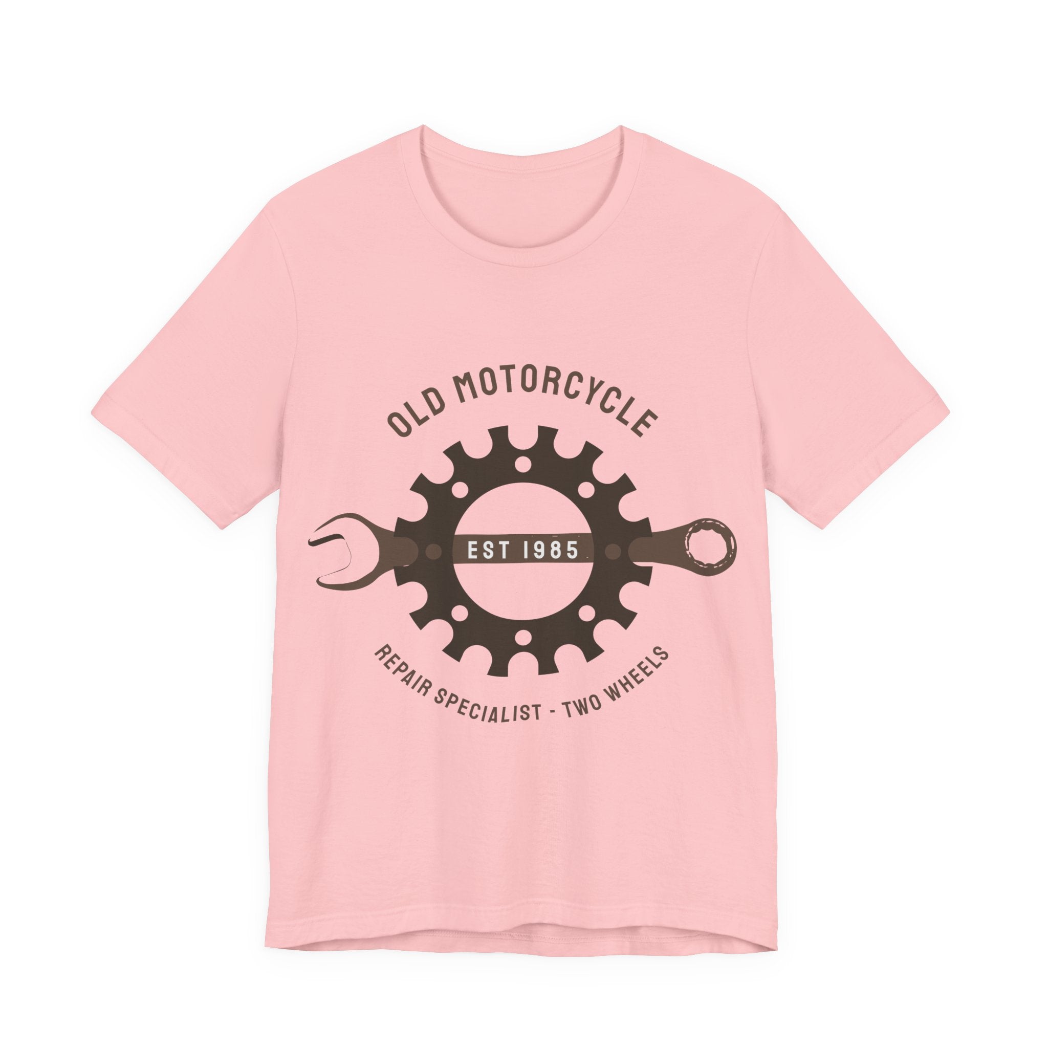 Old Motorcycle Repair Tee — 'Old Motorcycle Est 1985' Vintage Wrench & Gear T-Shirt