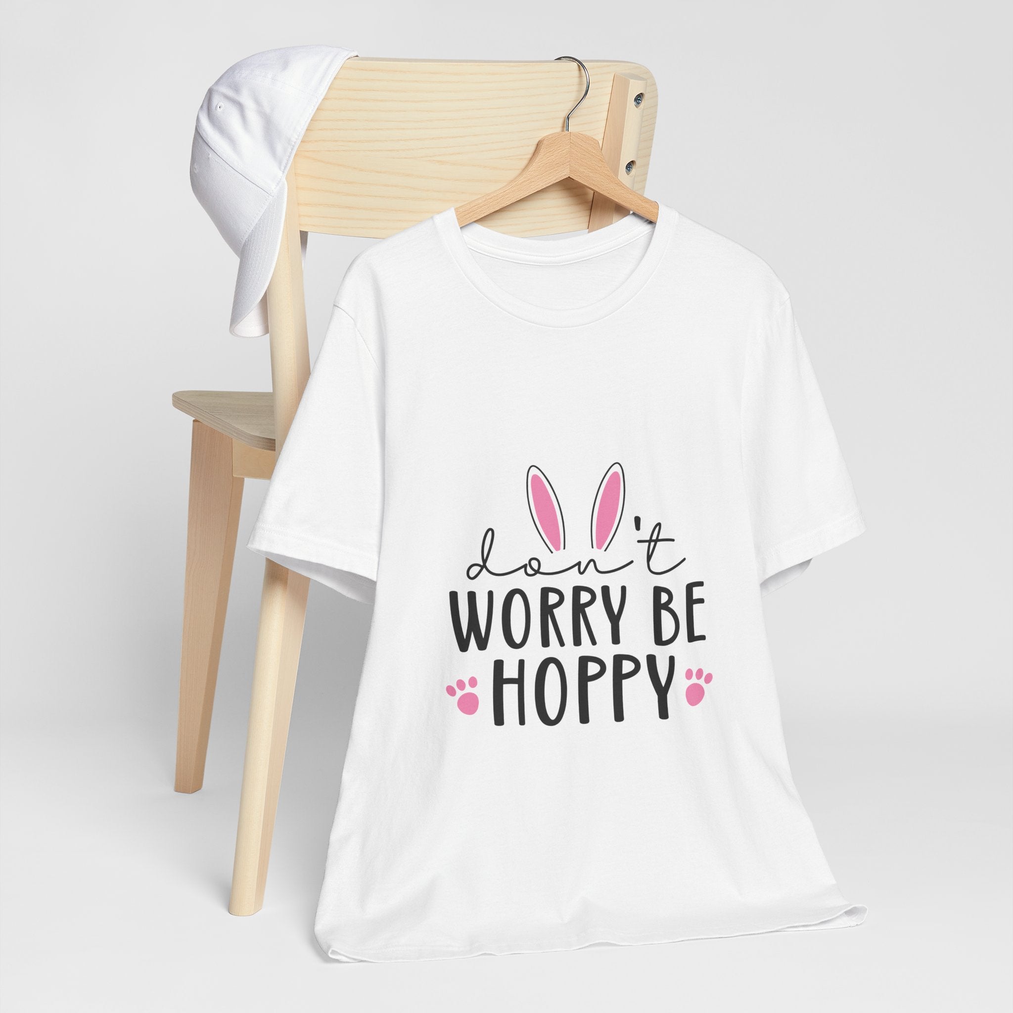 Don’t Worry Be Hoppy Bunny T-Shirt — Cute Easter Graphic Tee