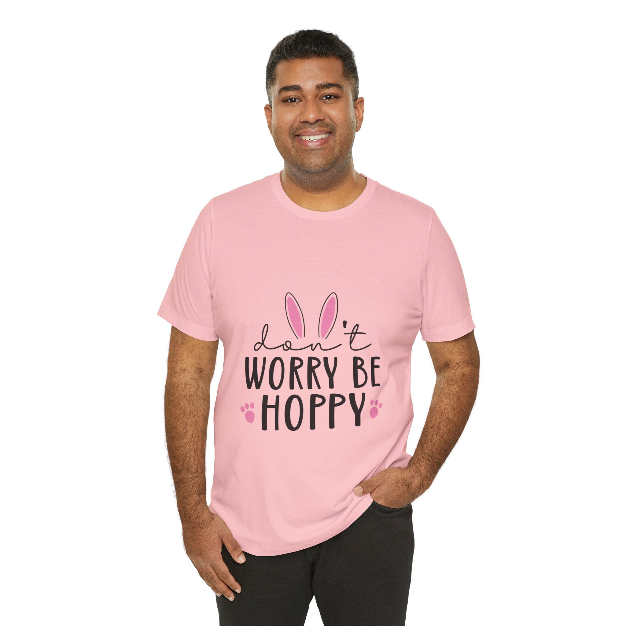 Don’t Worry Be Hoppy Bunny T-Shirt — Cute Easter Graphic Tee