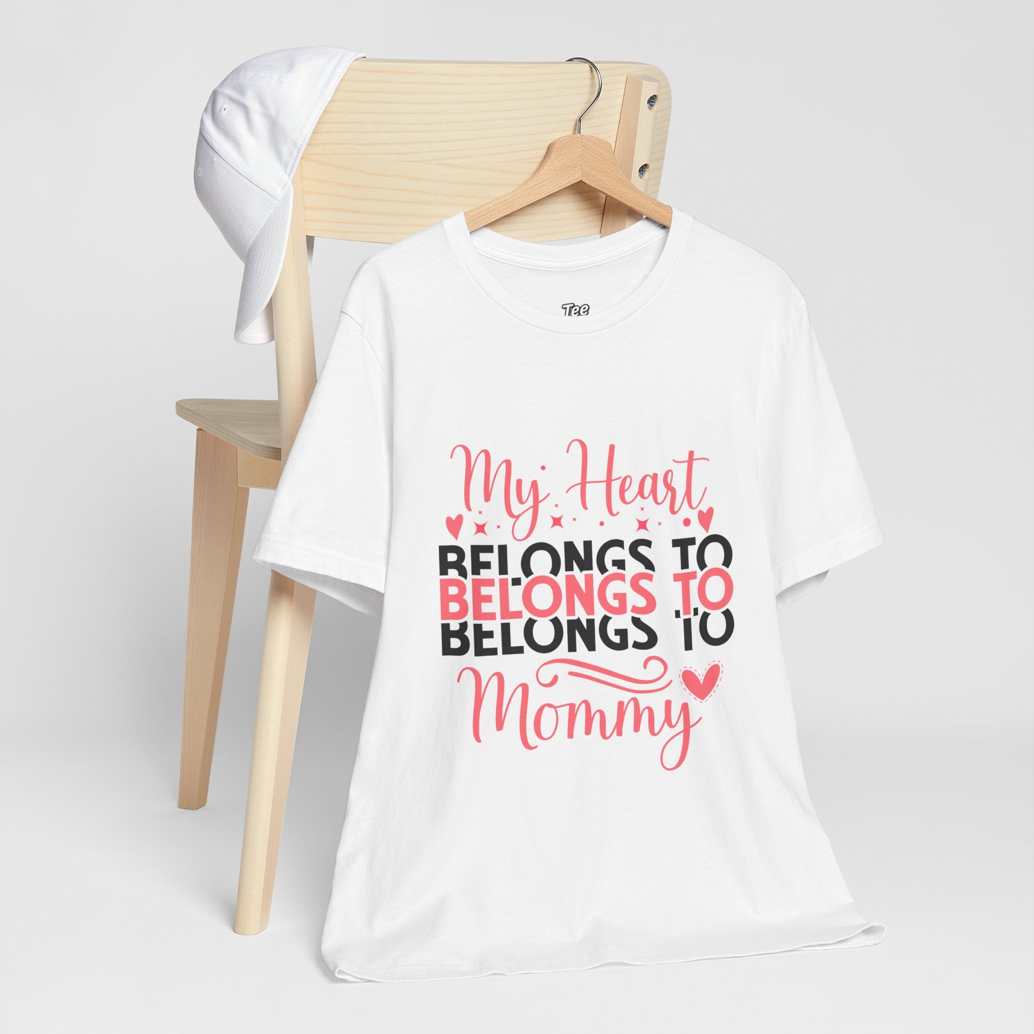 Mommy Valentine T-Shirt – "My Heart Belongs to Mommy" Pink & Black Kid Tee