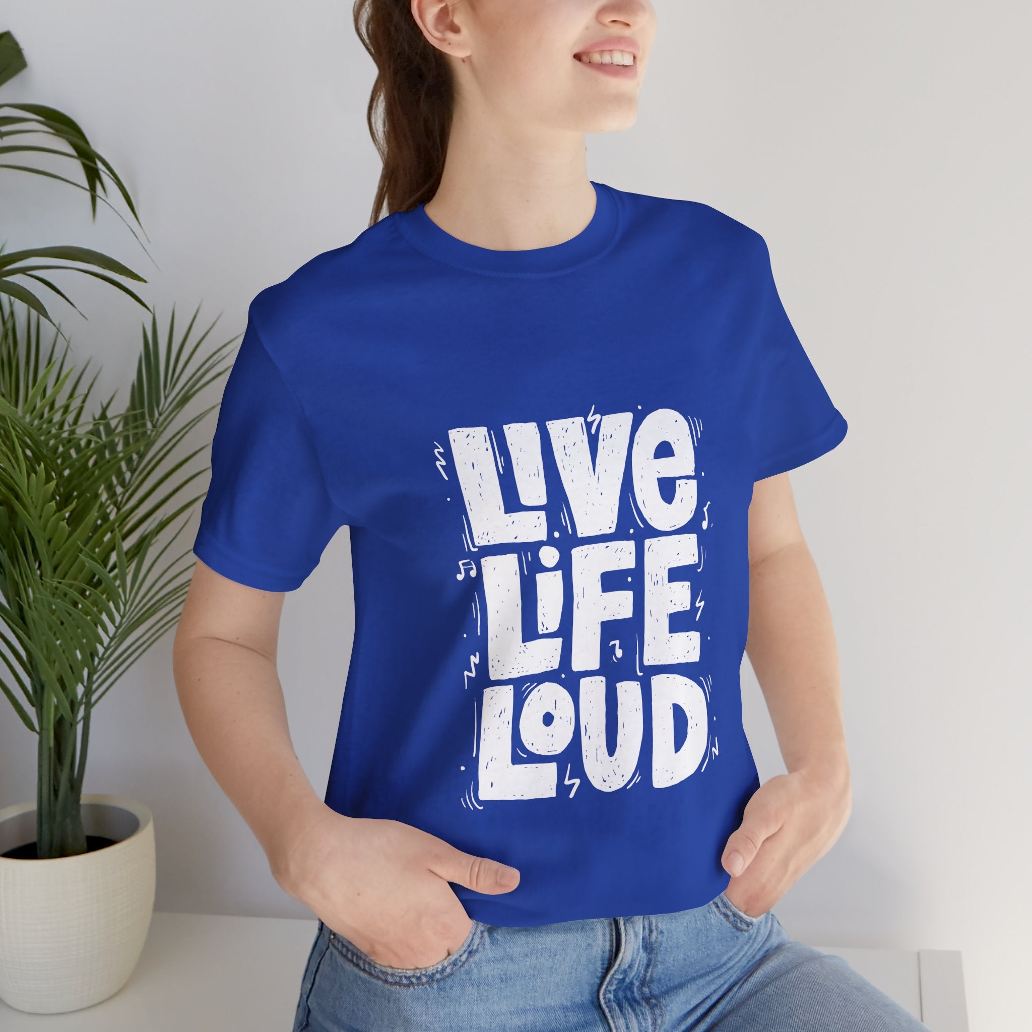 Live Life Loud Graphic Tee – Bold Inspirational Music Festival Shirt