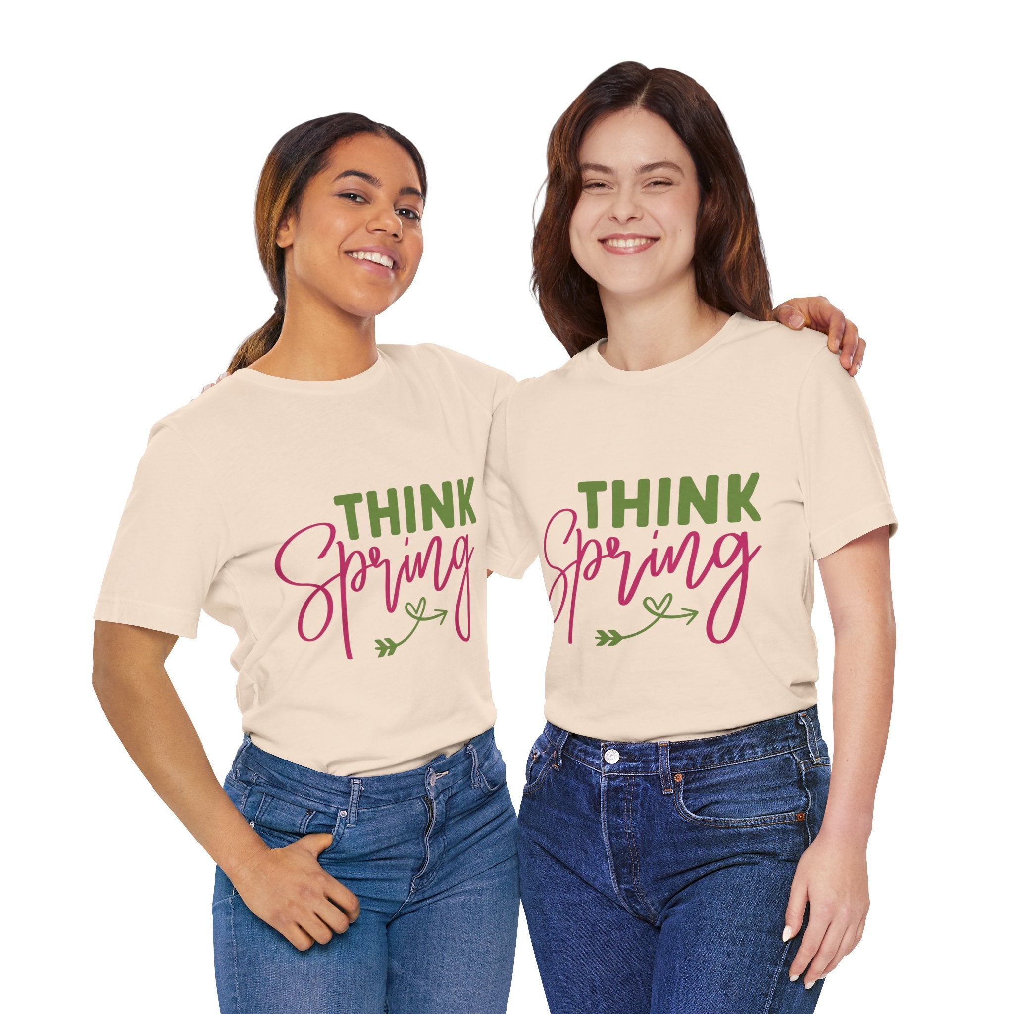 Think Spring T-Shirt — Floral Script Springtime Tee