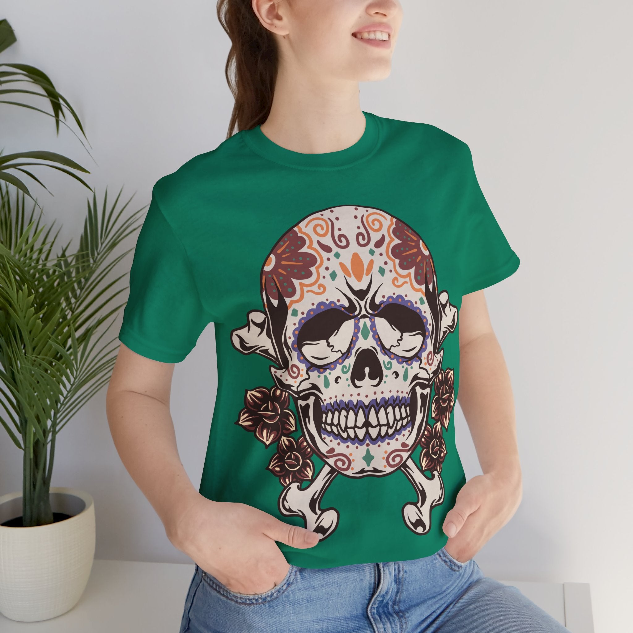 Sugar Skull Tee — Floral Day of the Dead Skull T-Shirt