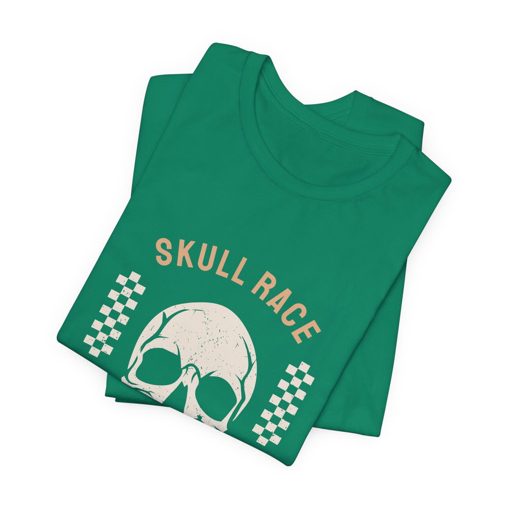 Skull Race Motorcycle Tee — Ride Fast Experience Graphic Shirt