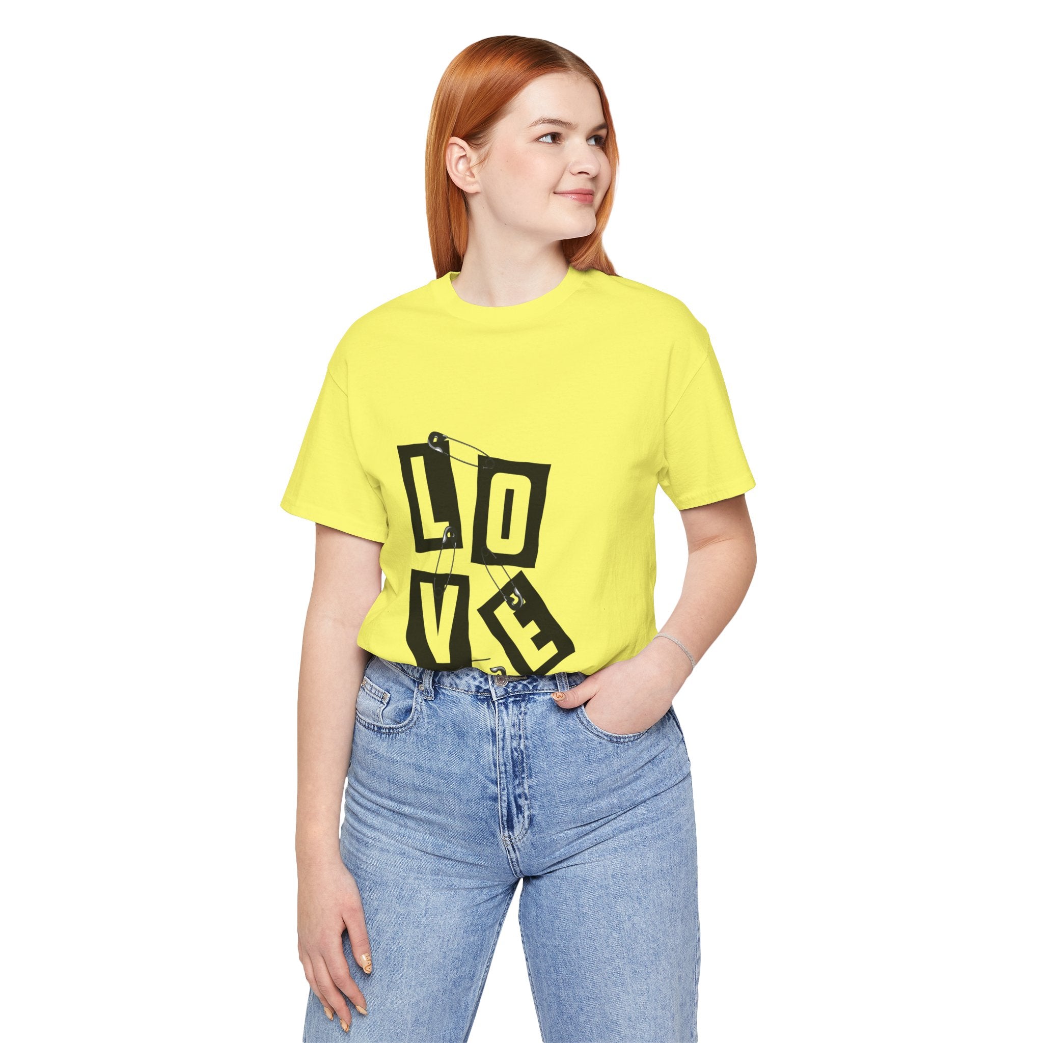 LOVE Safety Pin Graphic Tee — Punk Rock Vintage Valentine T‑Shirt