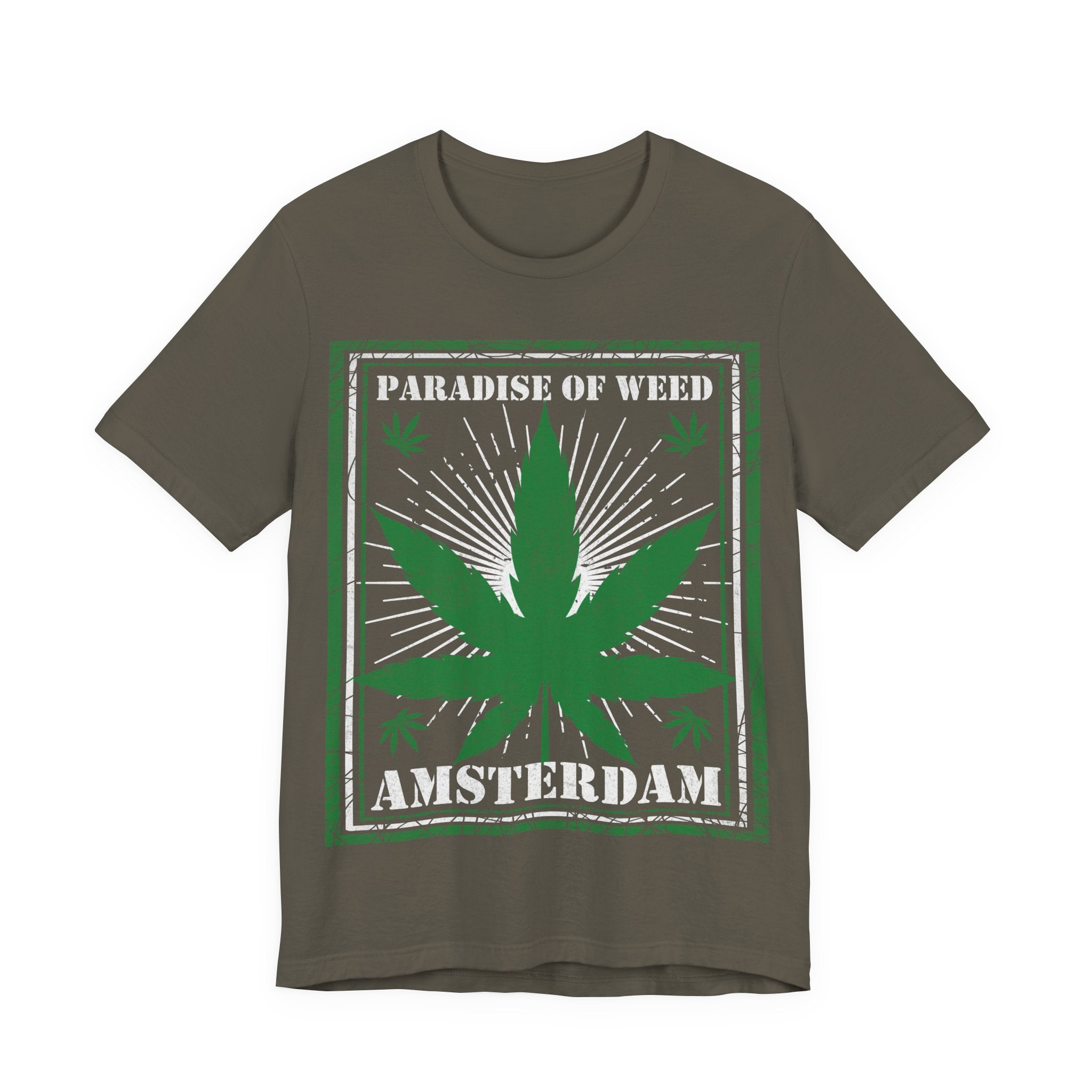 Amsterdam 'Paradise of Weed' T-Shirt – Vintage Cannabis Leaf Tee
