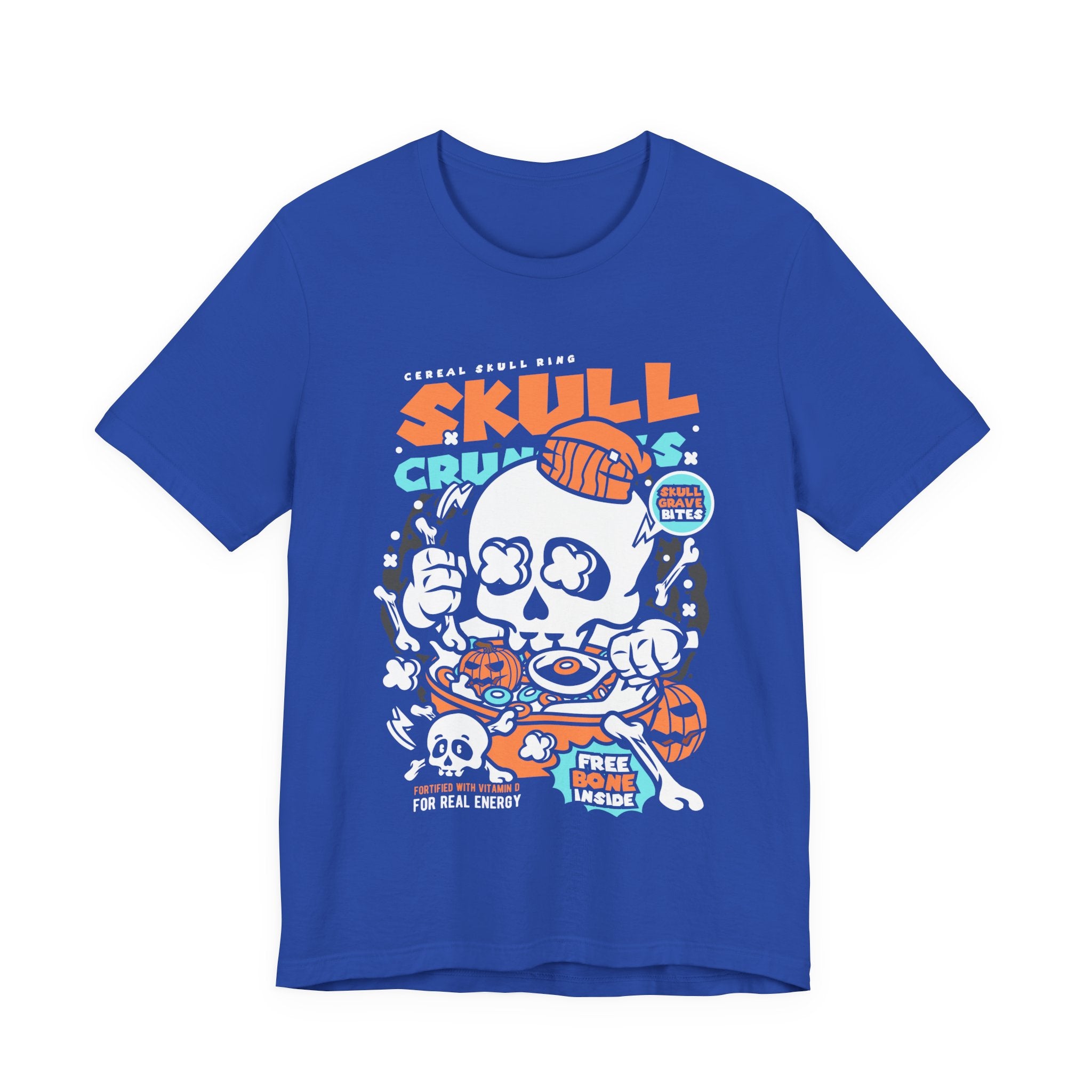 Skull Crunch Cereal Graphic Tee — Halloween Skull Breakfast T-Shirt