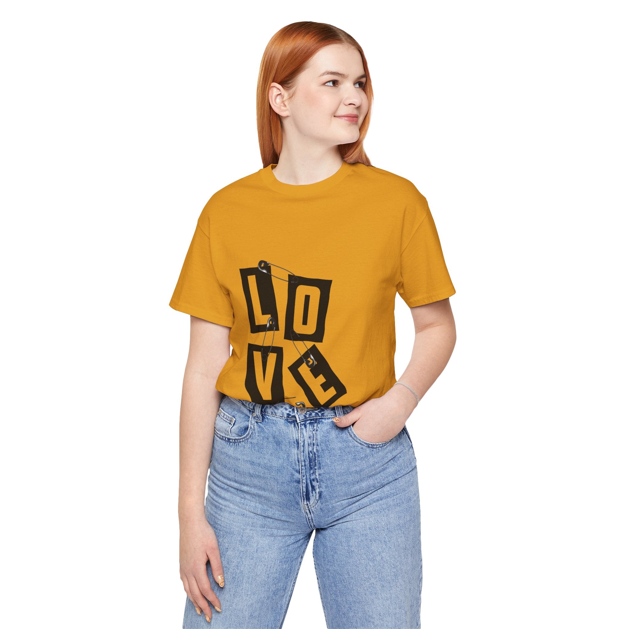 LOVE Safety Pin Graphic Tee — Punk Rock Vintage Valentine T‑Shirt
