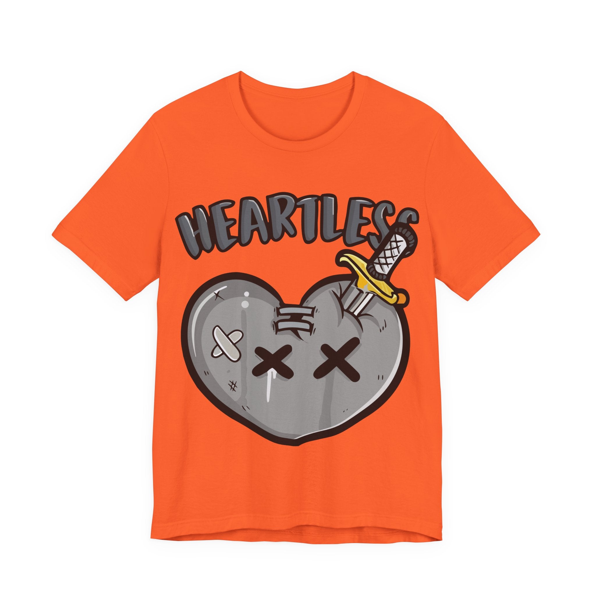 Heartless Tee — Grunge Cartoon Dagger-Pierced Heart Graphic Shirt