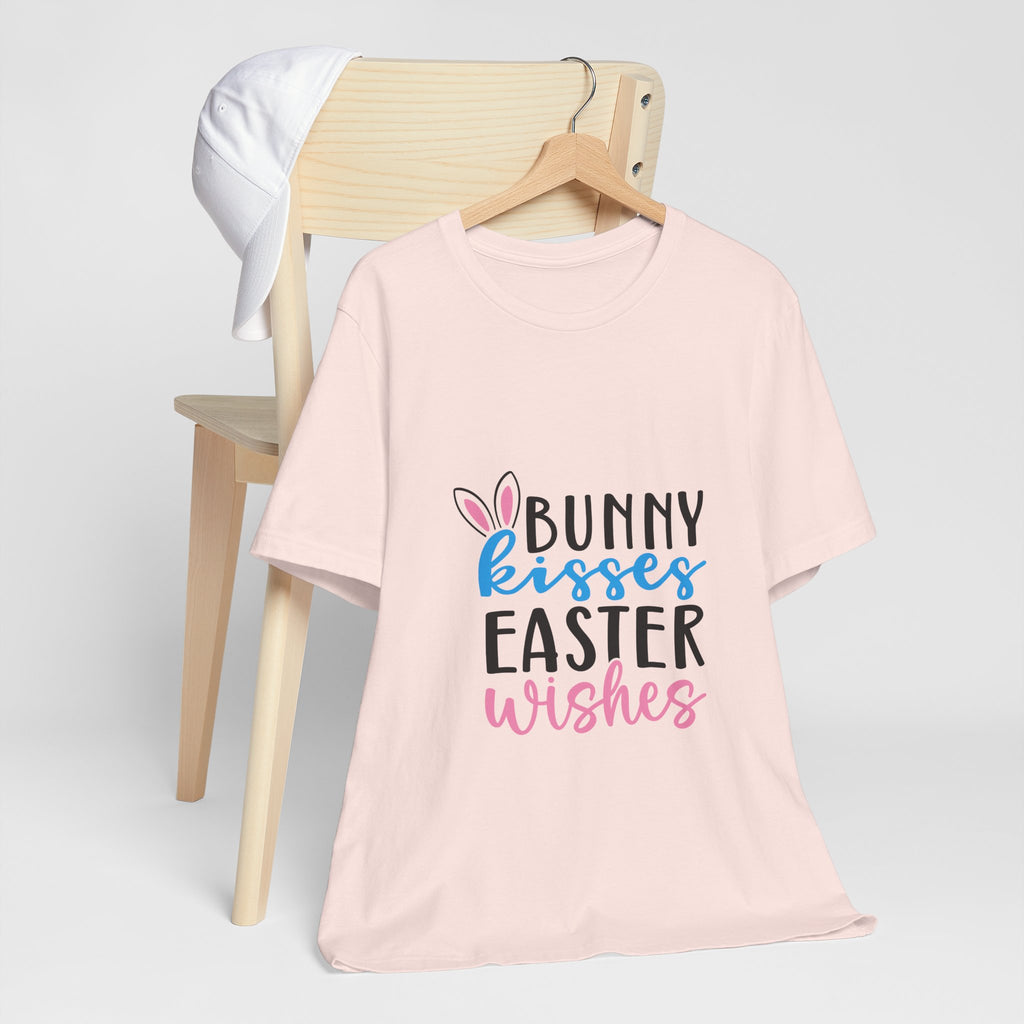 Easter Tee — "Bunny Kisses, Easter Wishes" Graphic Shirt