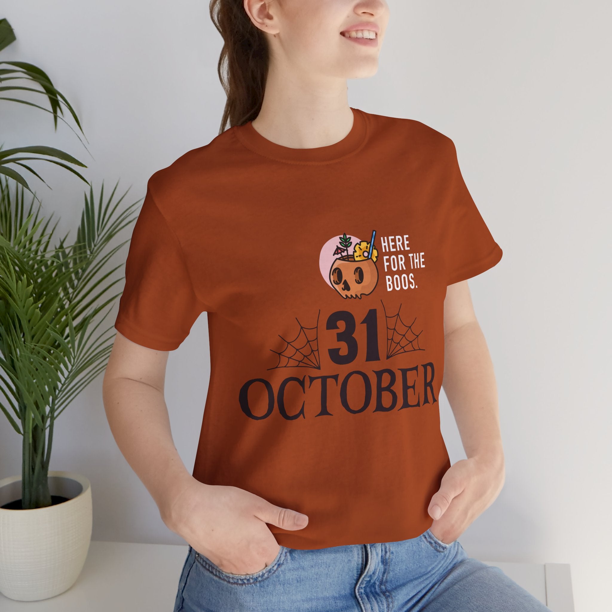 Halloween Tee — "Here for the Boos" 31 October Pumpkin Shirt