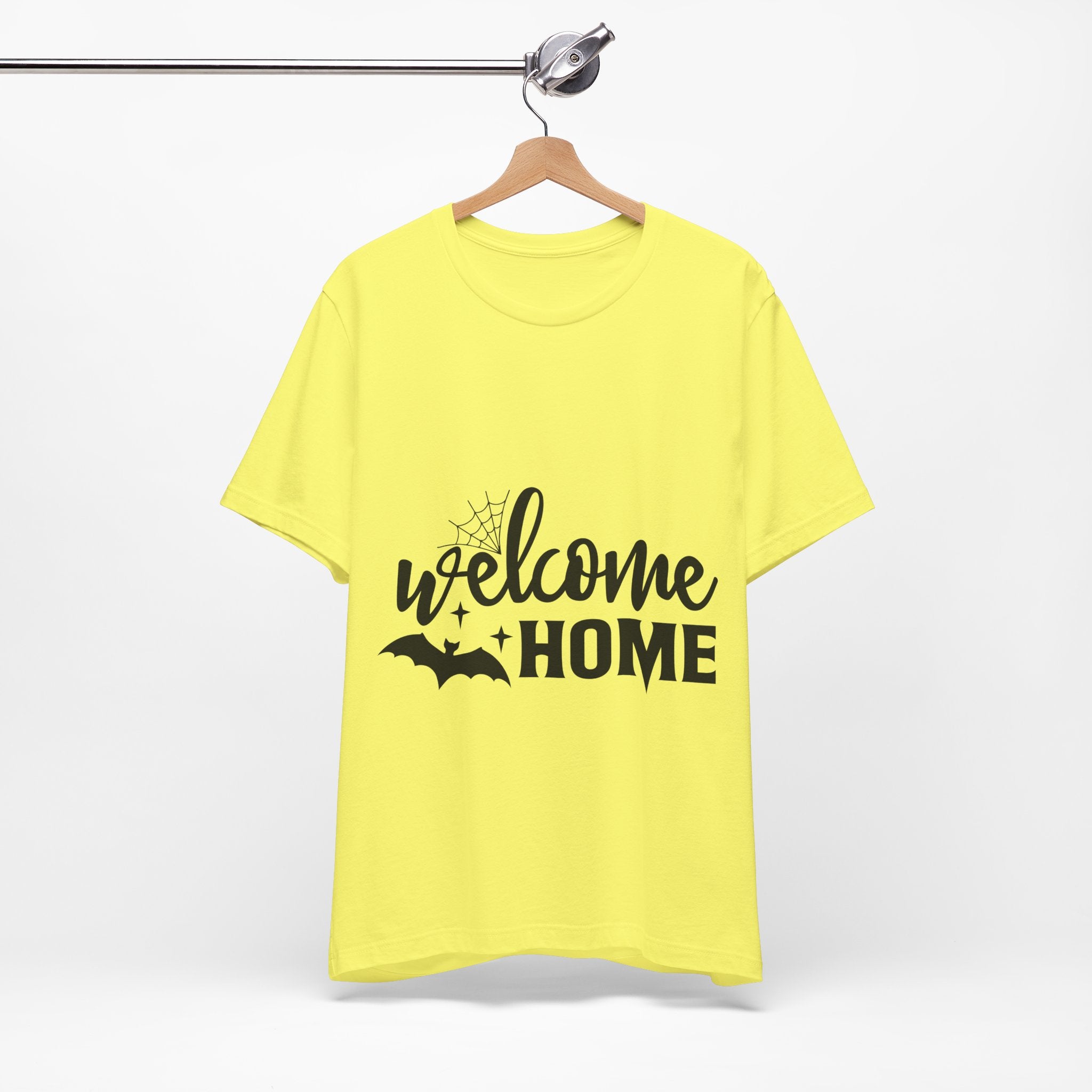 Welcome Home Halloween T-Shirt — Bat & Spiderweb Spooky Tee
