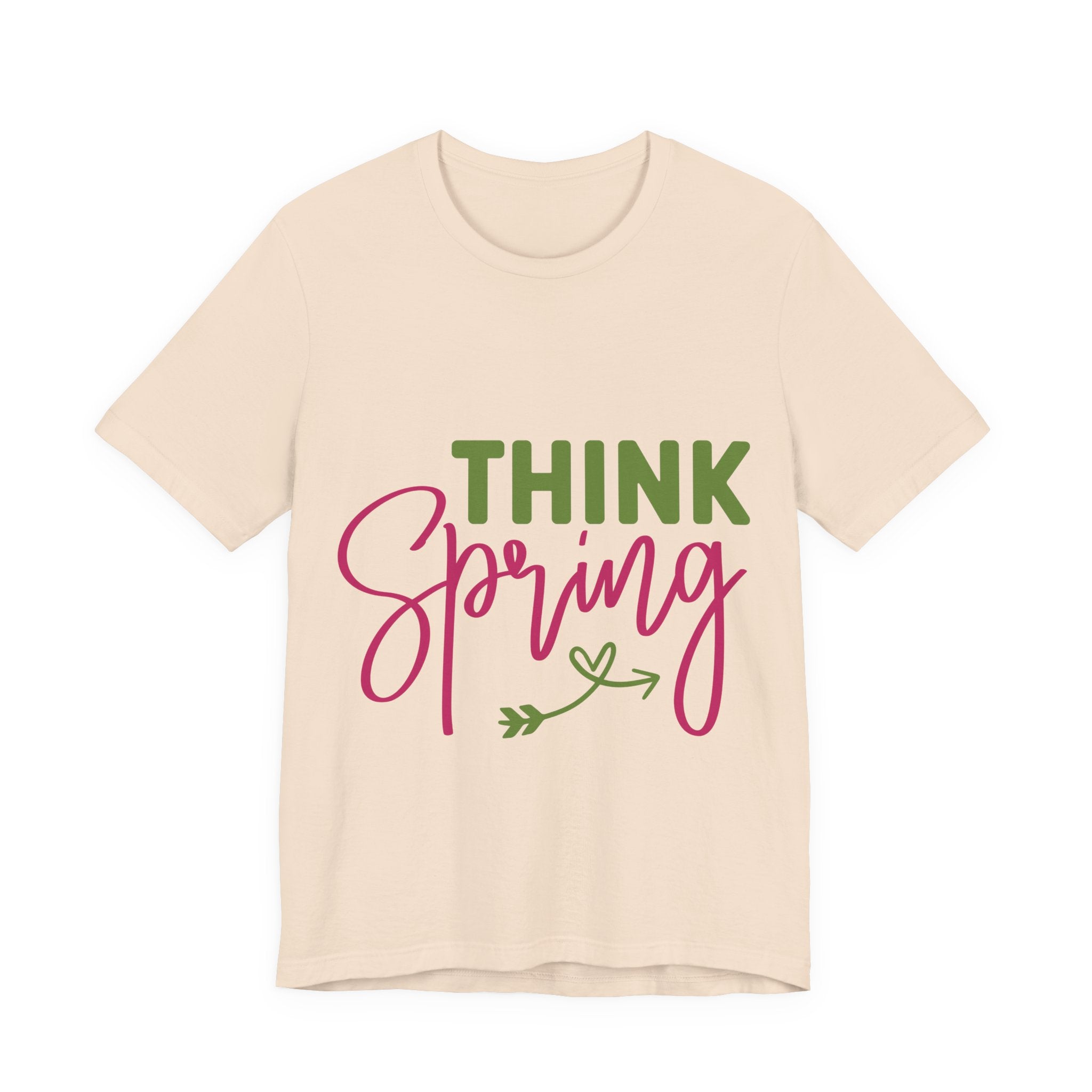 Think Spring T-Shirt — Floral Script Springtime Tee