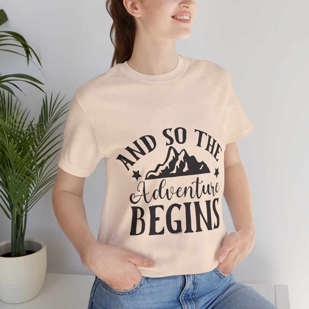Adventure Begins T-Shirt — "And So The Adventure Begins" Mountain Tee