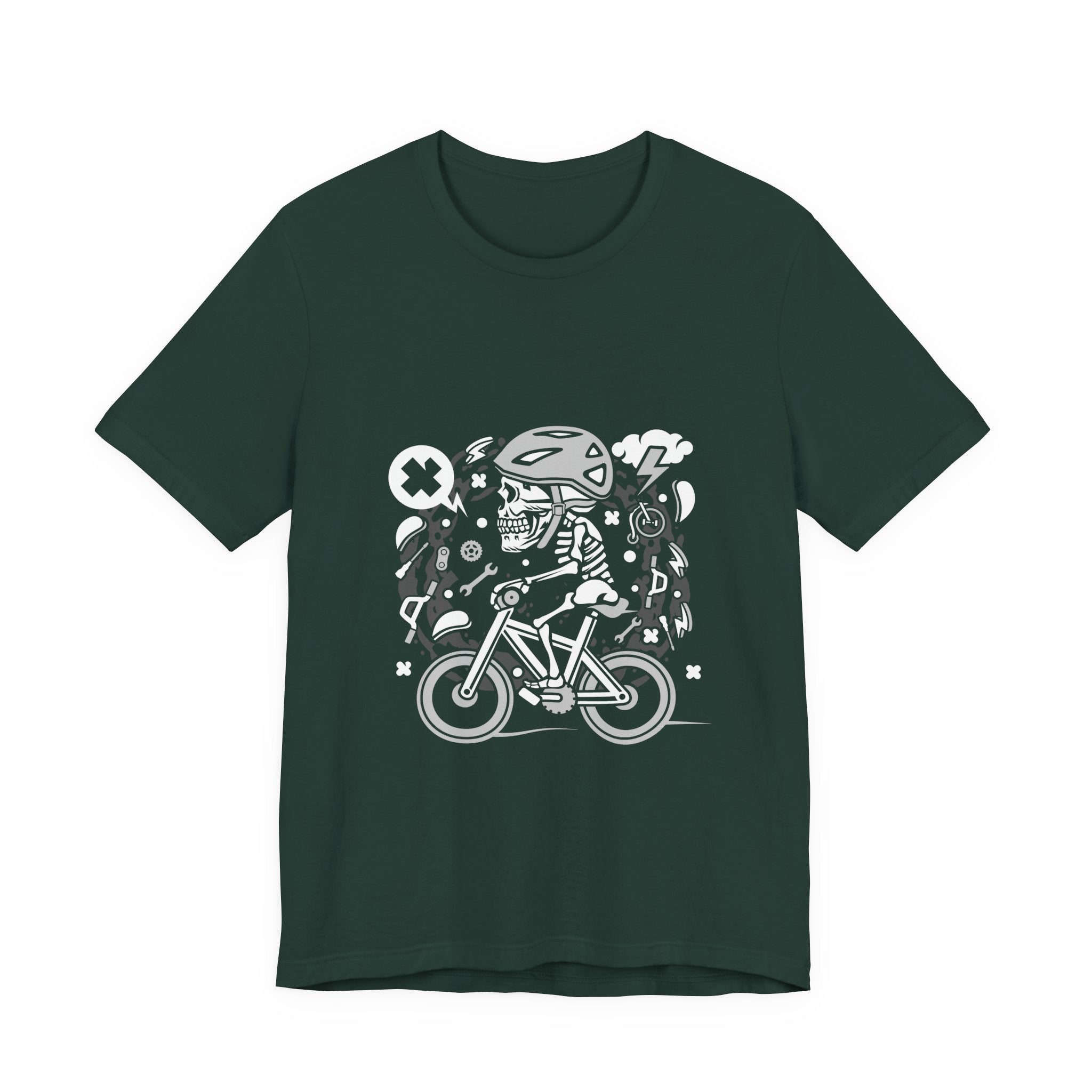 Biker Skull Tee — Retro Cycling Skull Rider Graphic T-Shirt