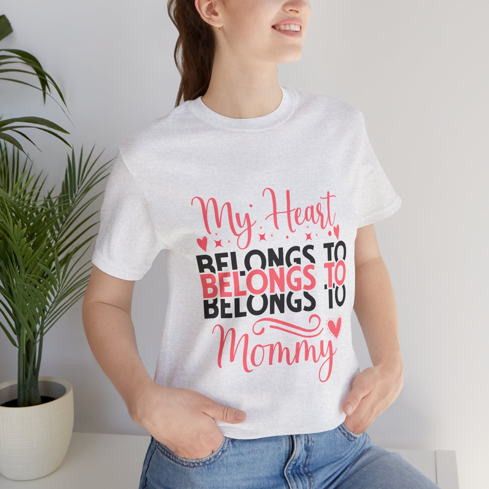 Mommy Valentine T-Shirt – "My Heart Belongs to Mommy" Pink & Black Kid Tee