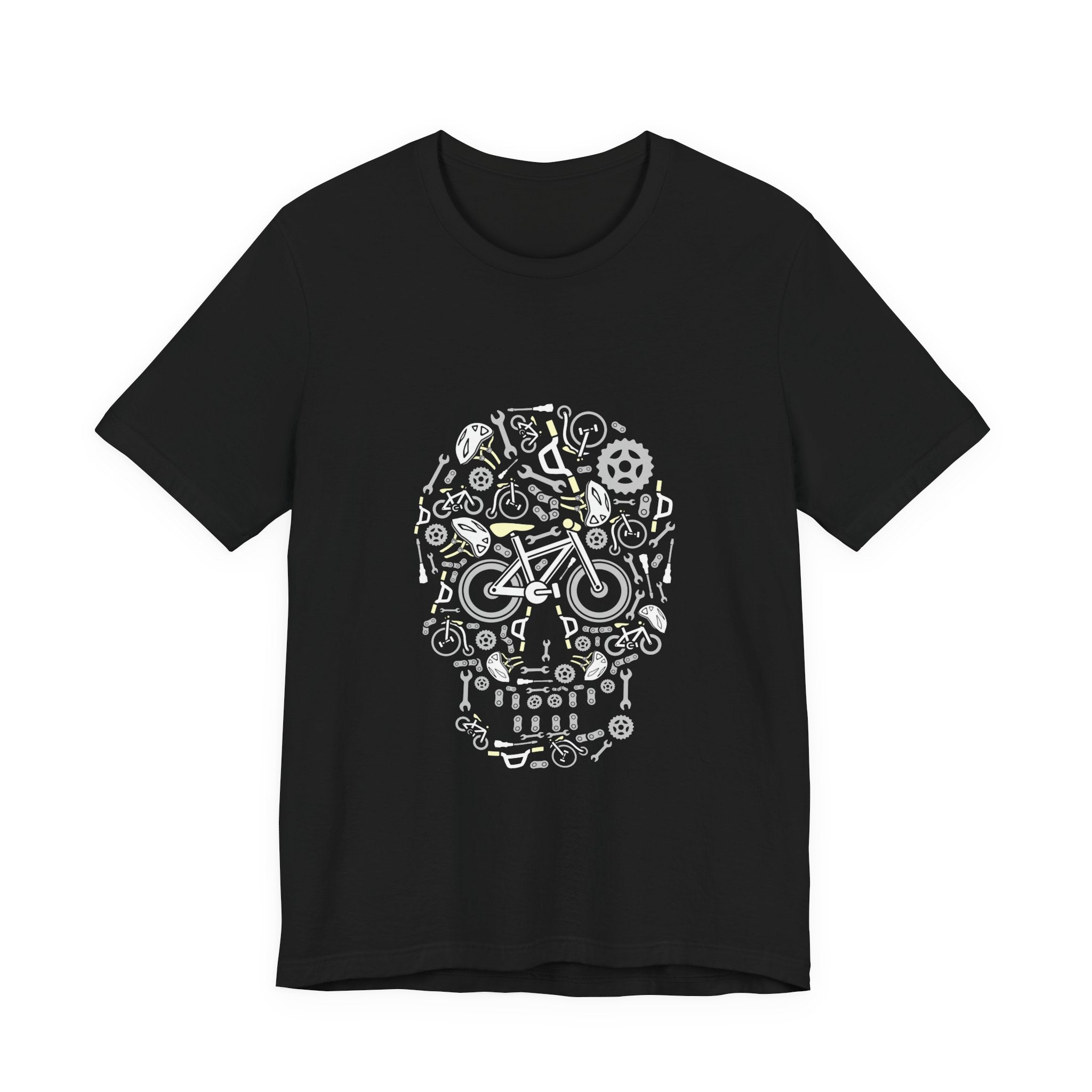 Bicycle Parts Skull T-Shirt — Cyclist Skeleton Graphic Tee