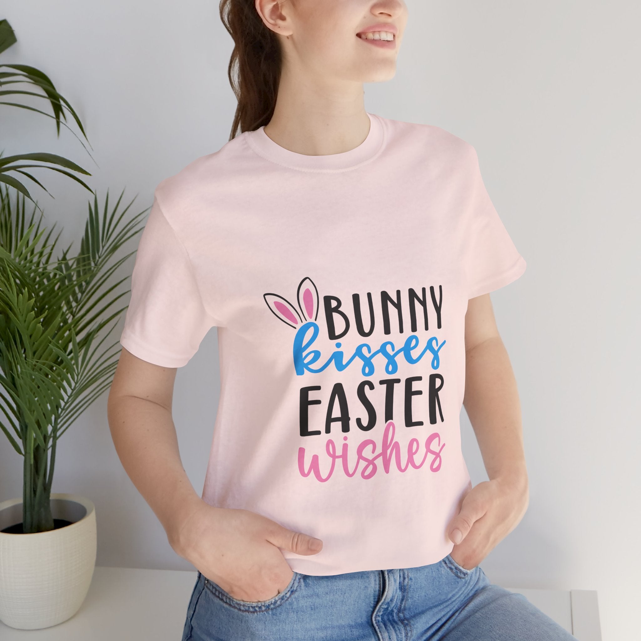 Easter Tee — "Bunny Kisses, Easter Wishes" Graphic Shirt