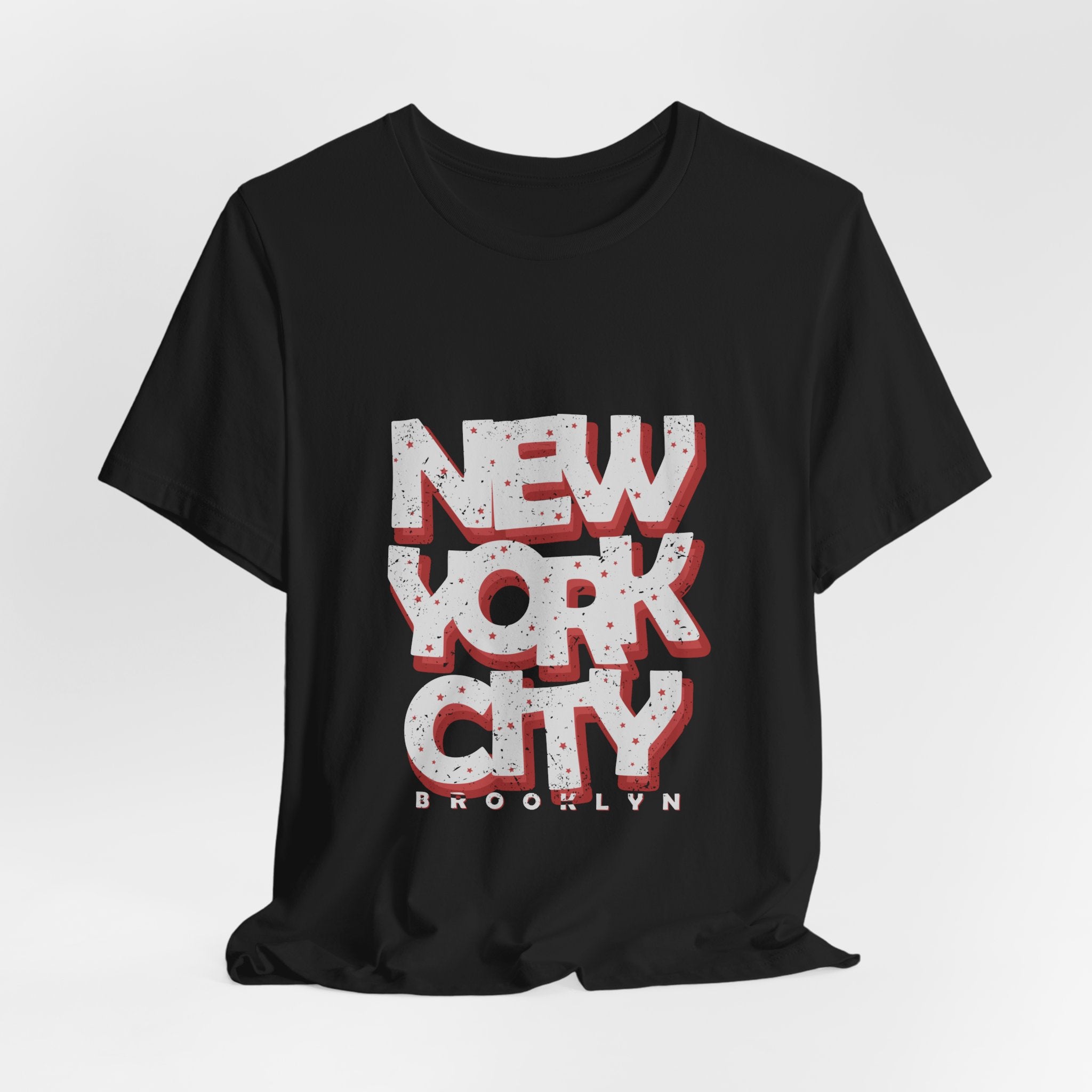 New York City Brooklyn Graphic Tee – Retro 3D Pizza Slice Typography T-Shirt