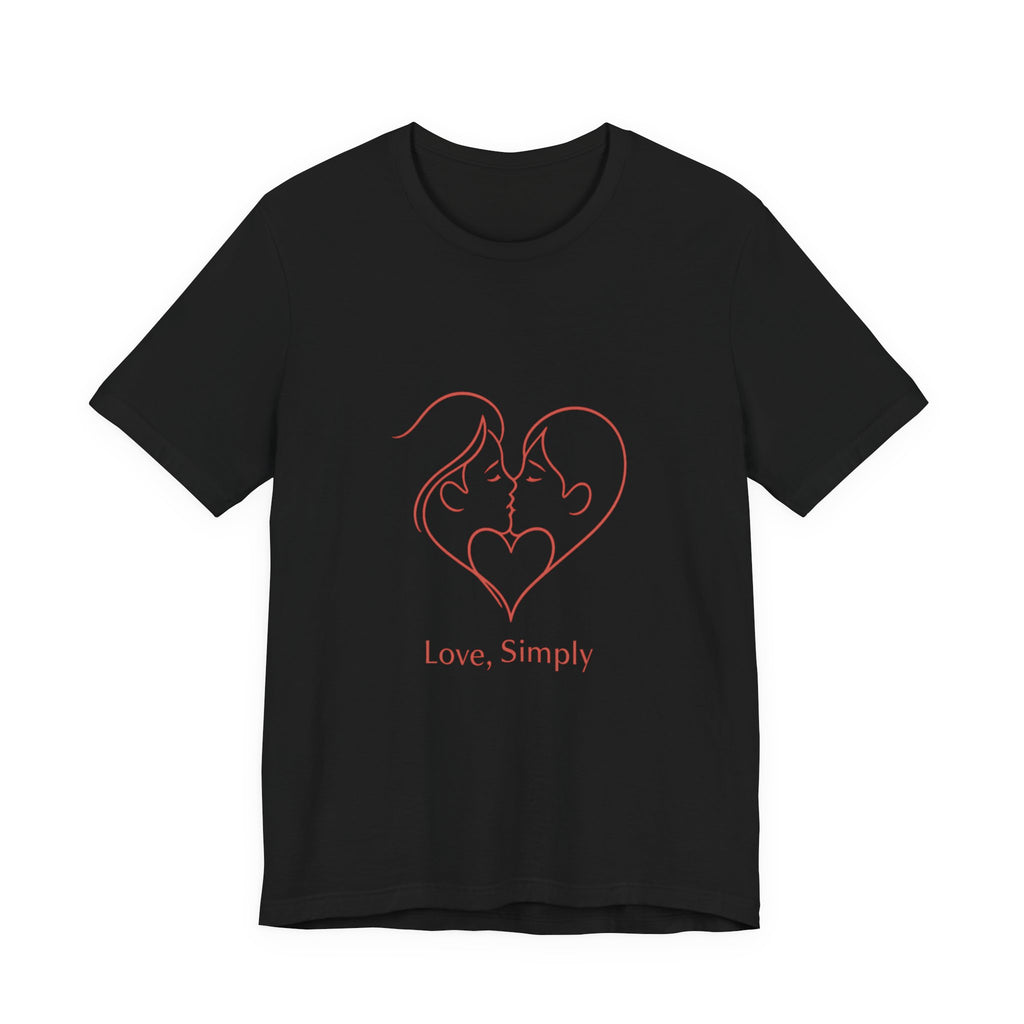 Love, Simply Tee — Minimal Couple Heart Line Art Valentine’s T-Shirt