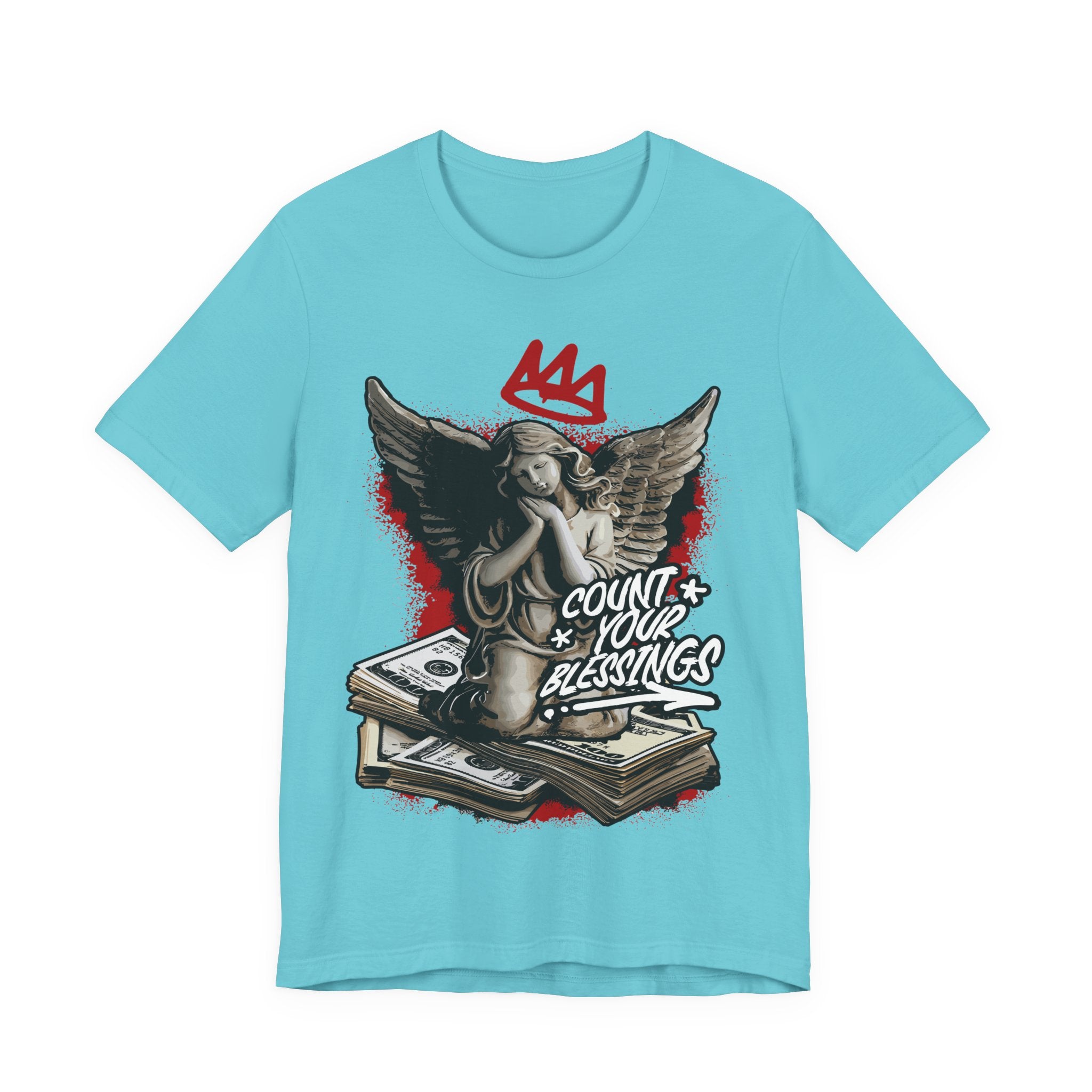 Count Your Blessings T‑Shirt — Angel Statue Graphic Tee