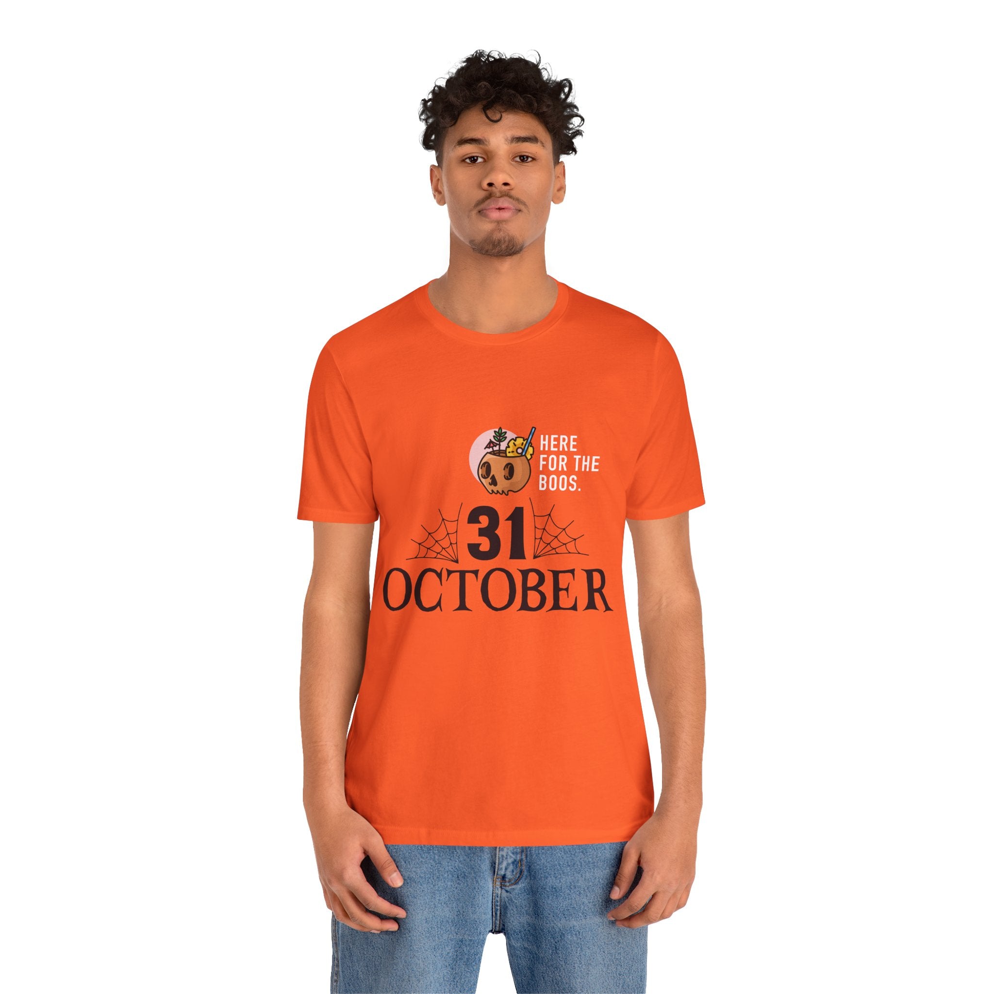 Halloween Tee — "Here for the Boos" 31 October Pumpkin Shirt